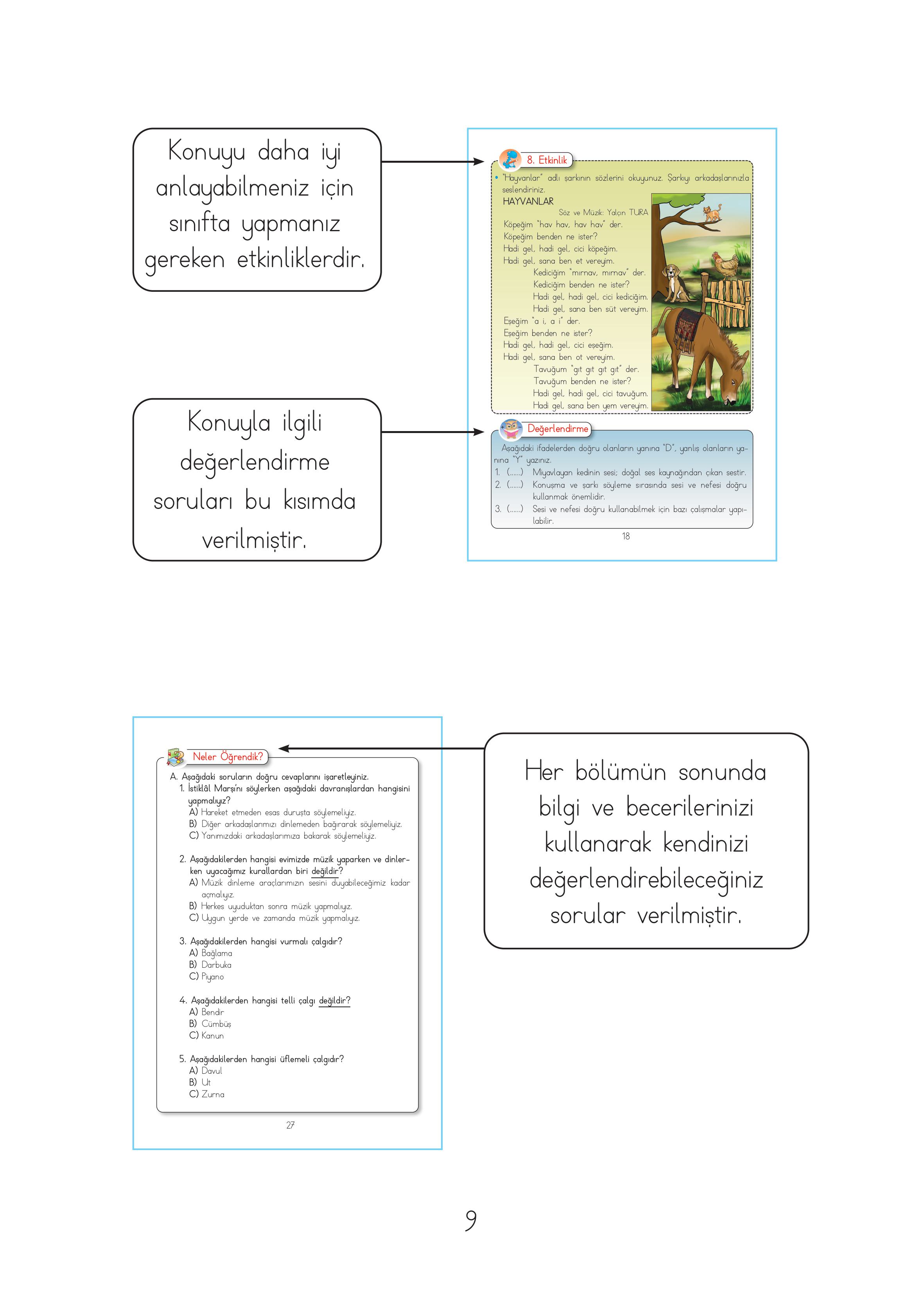 2. Sınıf Hecce Yayıncılık Müzik Ders Kitabı Sayfa 9 Cevapları