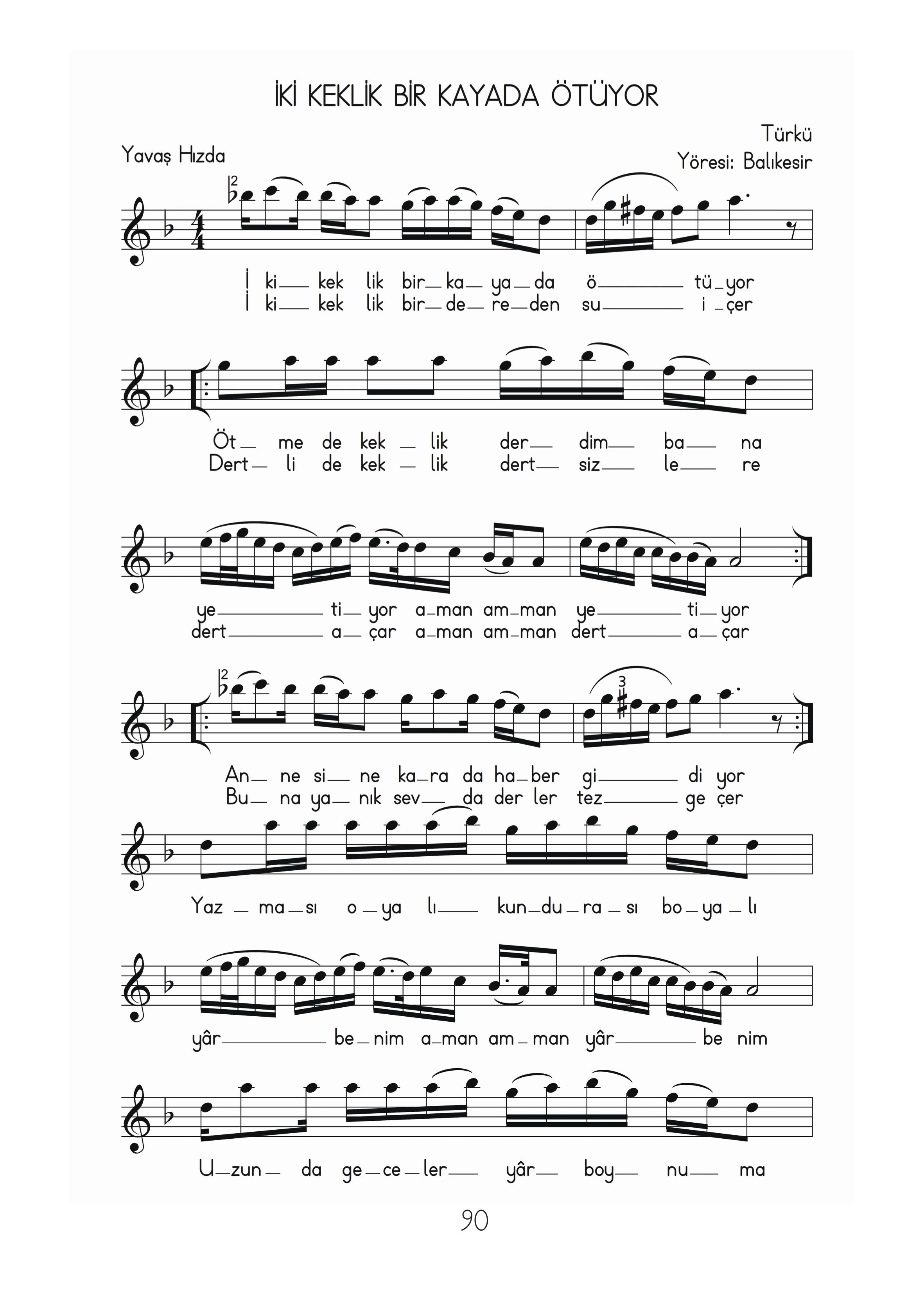 2. Sınıf Hecce Yayıncılık Müzik Ders Kitabı Sayfa 90 Cevapları