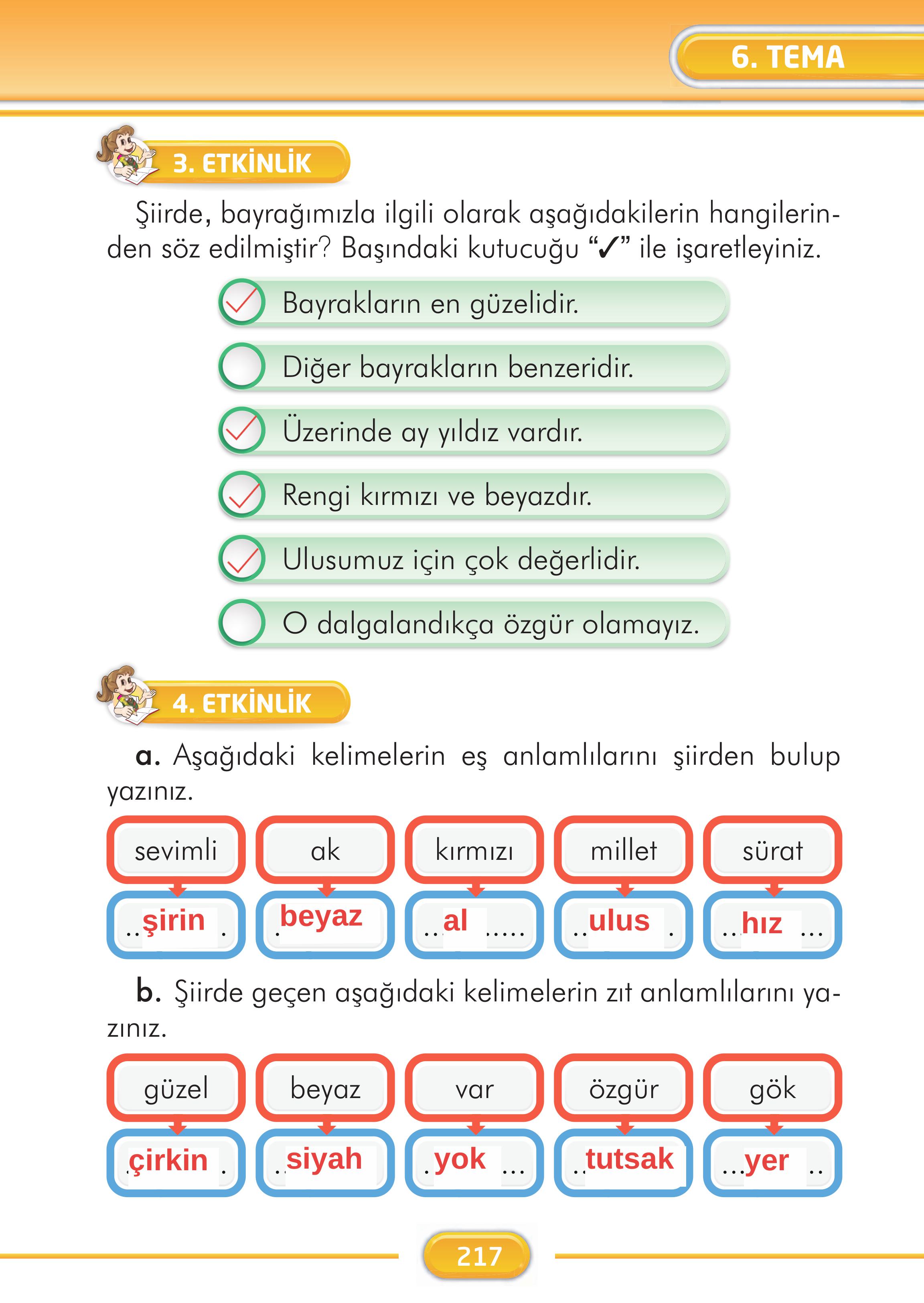 2. Sınıf İlke Yayınları Türkçe Ders Kitabı Sayfa 217 Cevapları 2. Sınıf İlke Yayınları Türkçe Ders Kitabı Sayfa 217 Cevapları