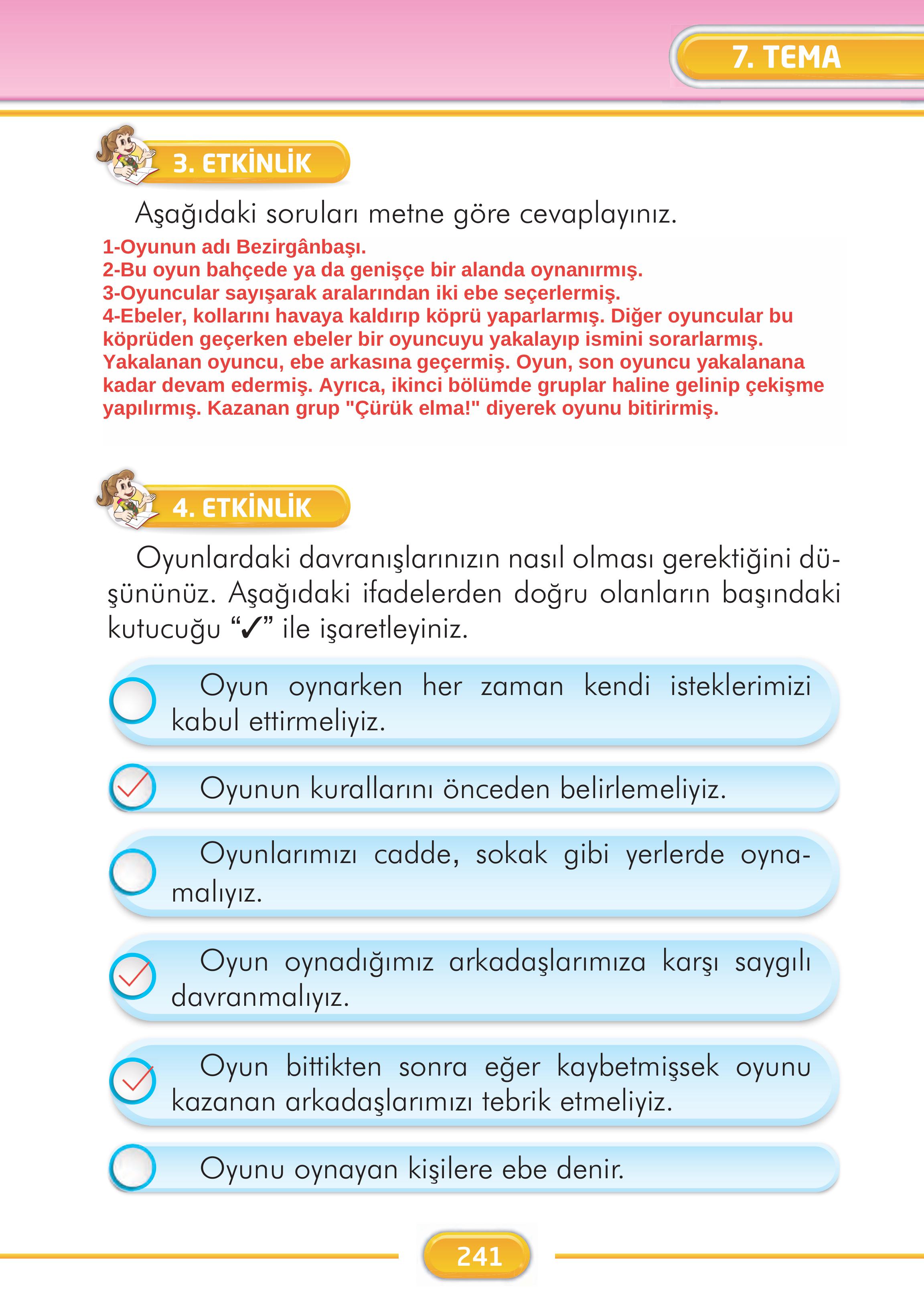 2. Sınıf İlke Yayınları Türkçe Ders Kitabı Sayfa 241 Cevapları