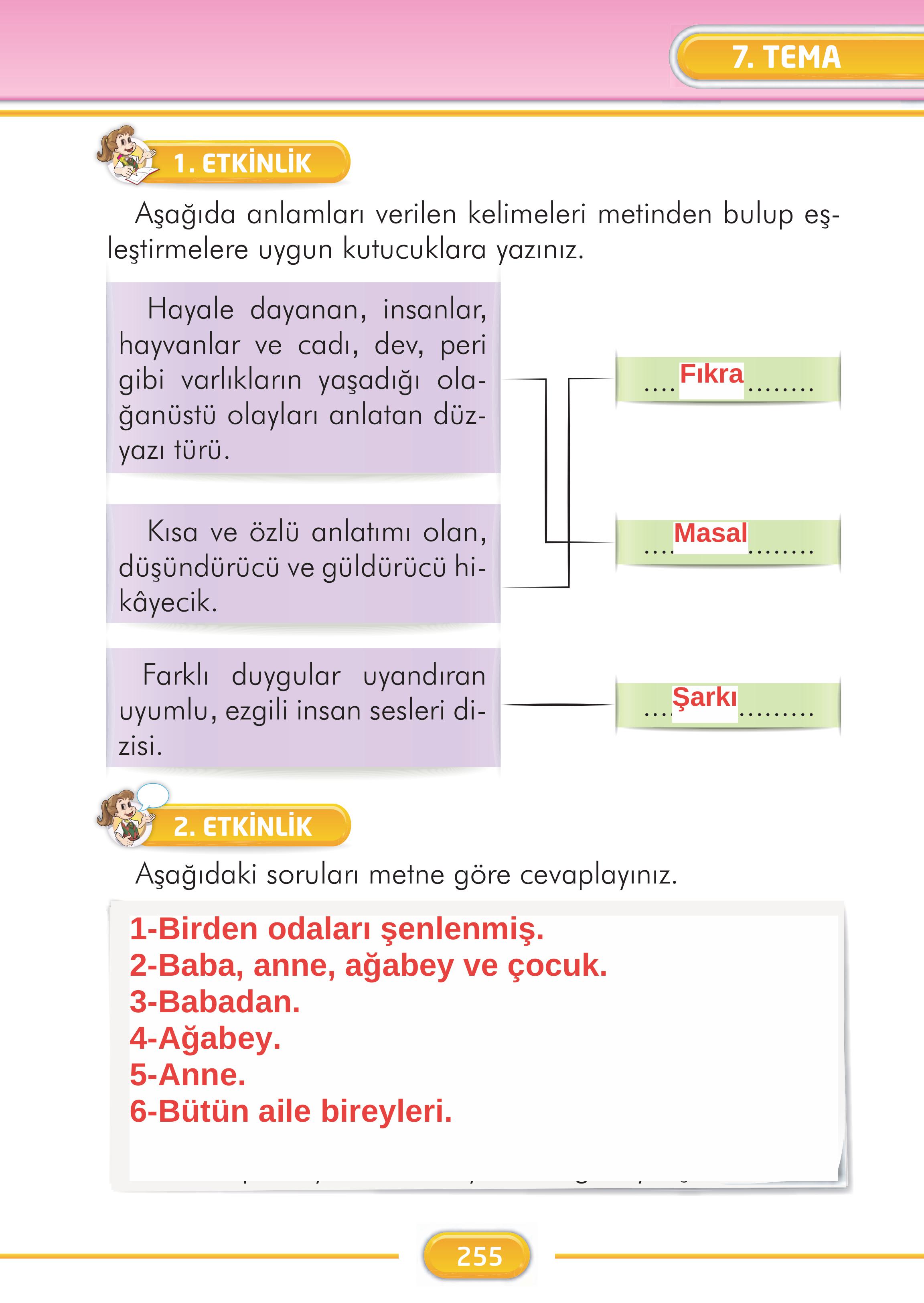 2. Sınıf İlke Yayınları Türkçe Ders Kitabı Sayfa 255 Cevapları 2. Sınıf İlke Yayınları Türkçe Ders Kitabı Sayfa 255 Cevapları