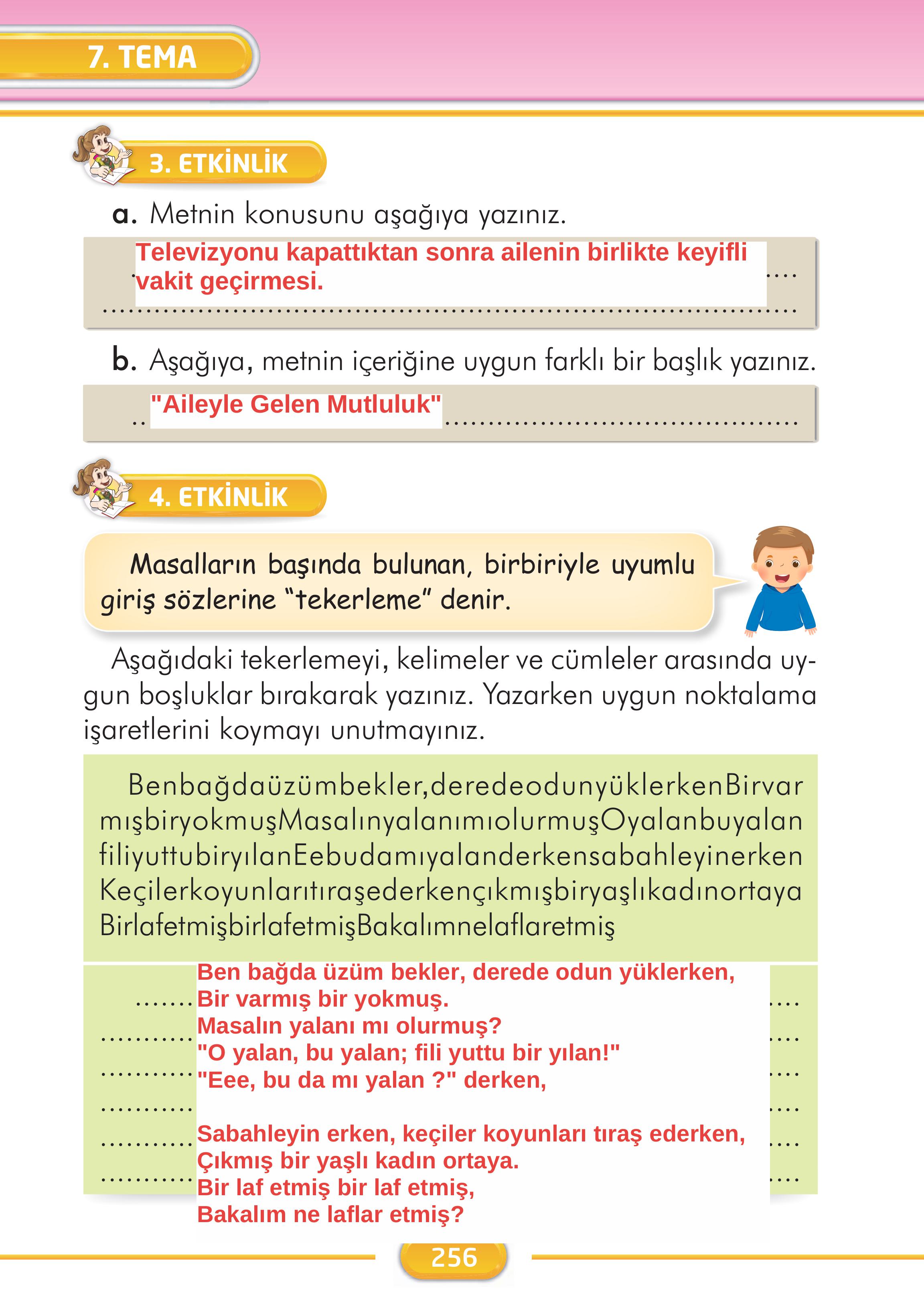 2. Sınıf İlke Yayınları Türkçe Ders Kitabı Sayfa 256 Cevapları 2. Sınıf İlke Yayınları Türkçe Ders Kitabı Sayfa 256 Cevapları