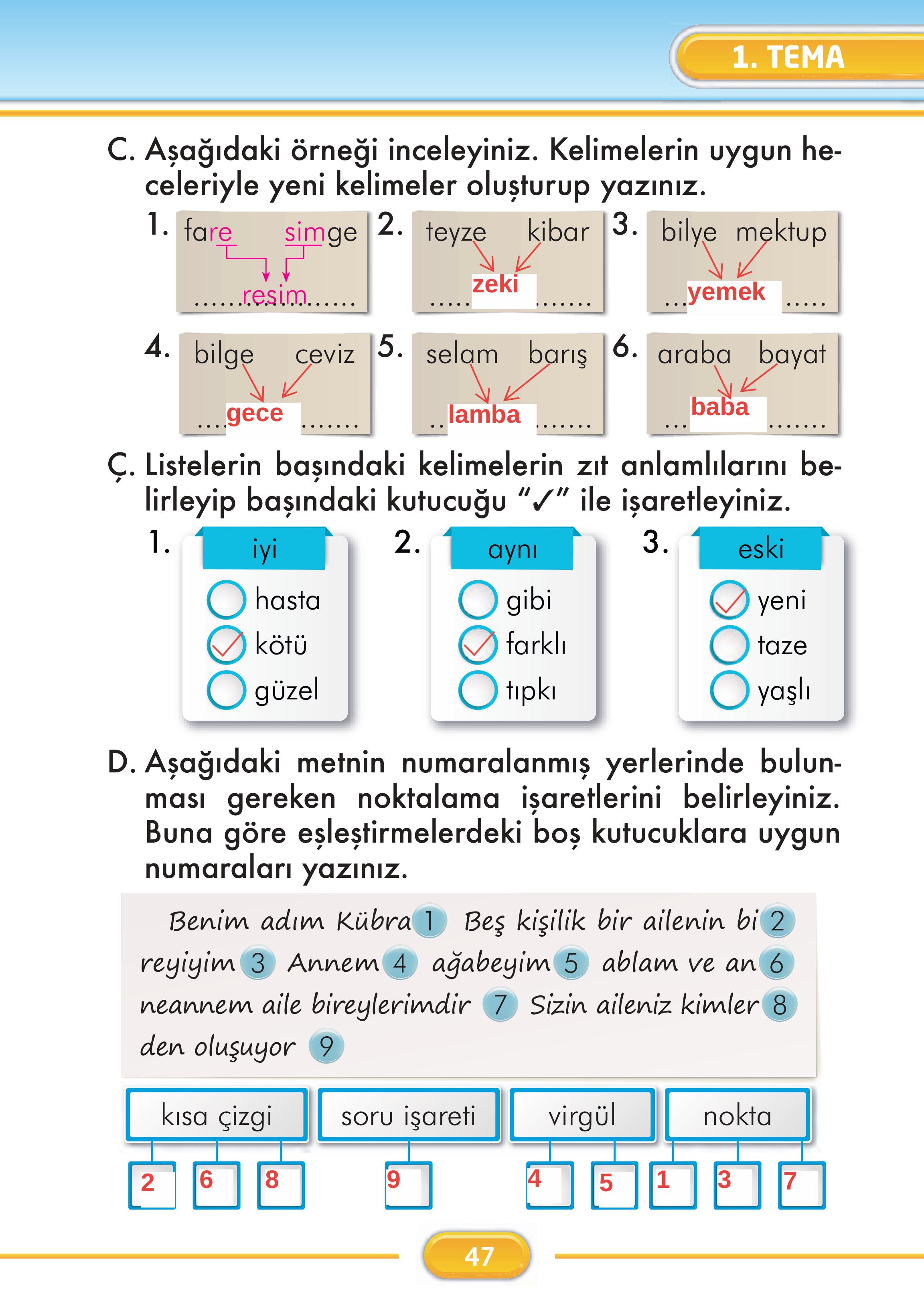 2. Sınıf İlke Yayınları Türkçe Ders Kitabı Sayfa 47 Cevapları 2. Sınıf İlke Yayınları Türkçe Ders Kitabı Sayfa 47 Cevapları