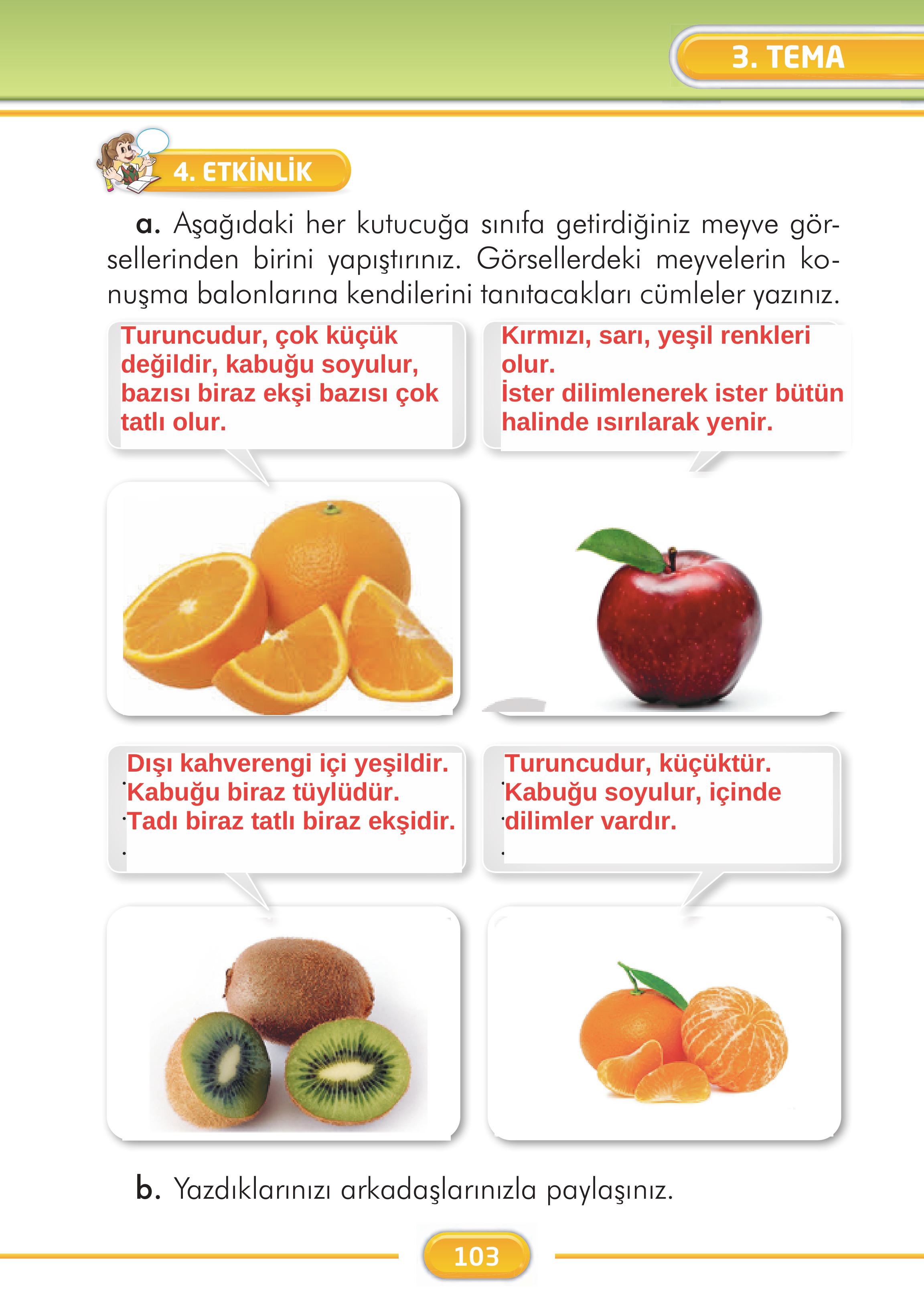 2. Sınıf Kare Yayınları Türkçe Ders Kitabı Sayfa 103 Cevapları