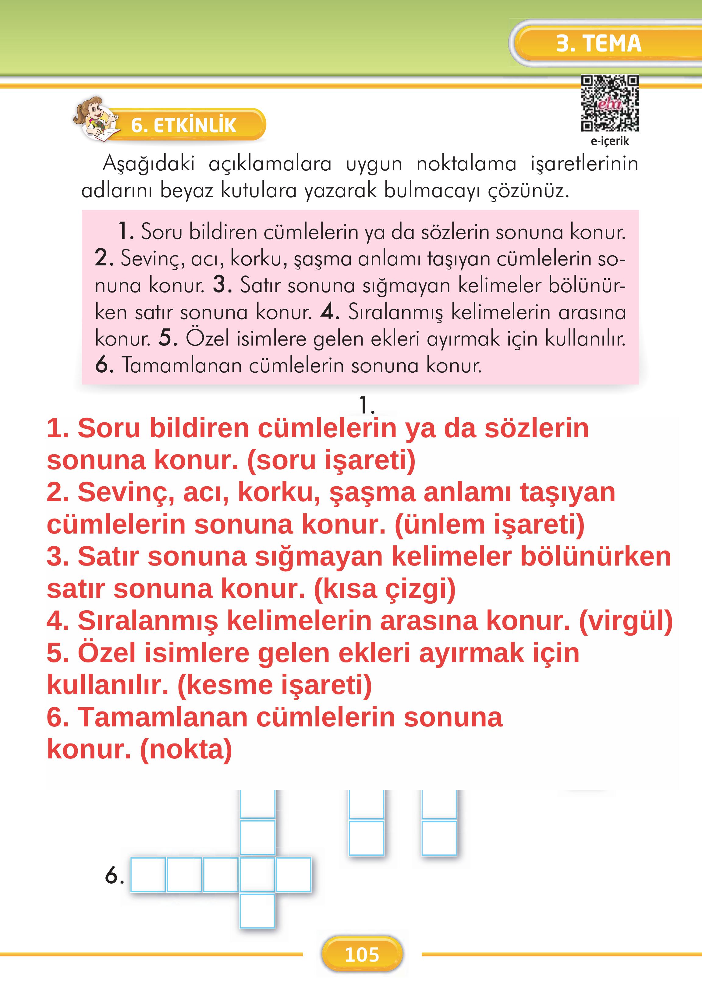 2. Sınıf Kare Yayınları Türkçe Ders Kitabı Sayfa 105 Cevapları 2. Sınıf Kare Yayınları Türkçe Ders Kitabı Sayfa 105 Cevapları