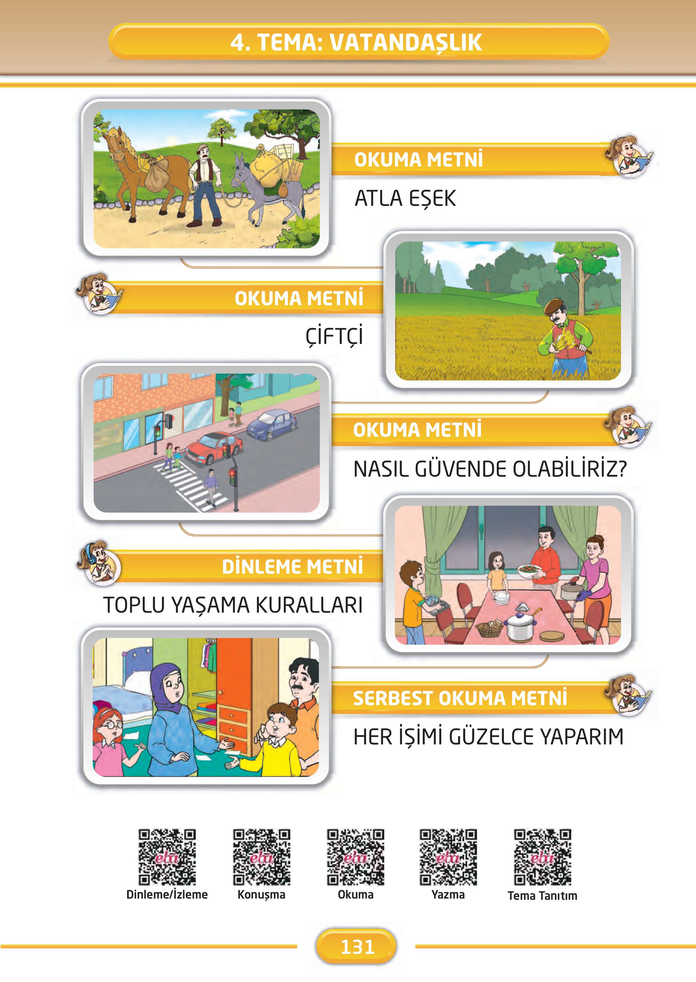 2. Sınıf Kare Yayınları Türkçe Ders Kitabı Sayfa 131 Cevapları