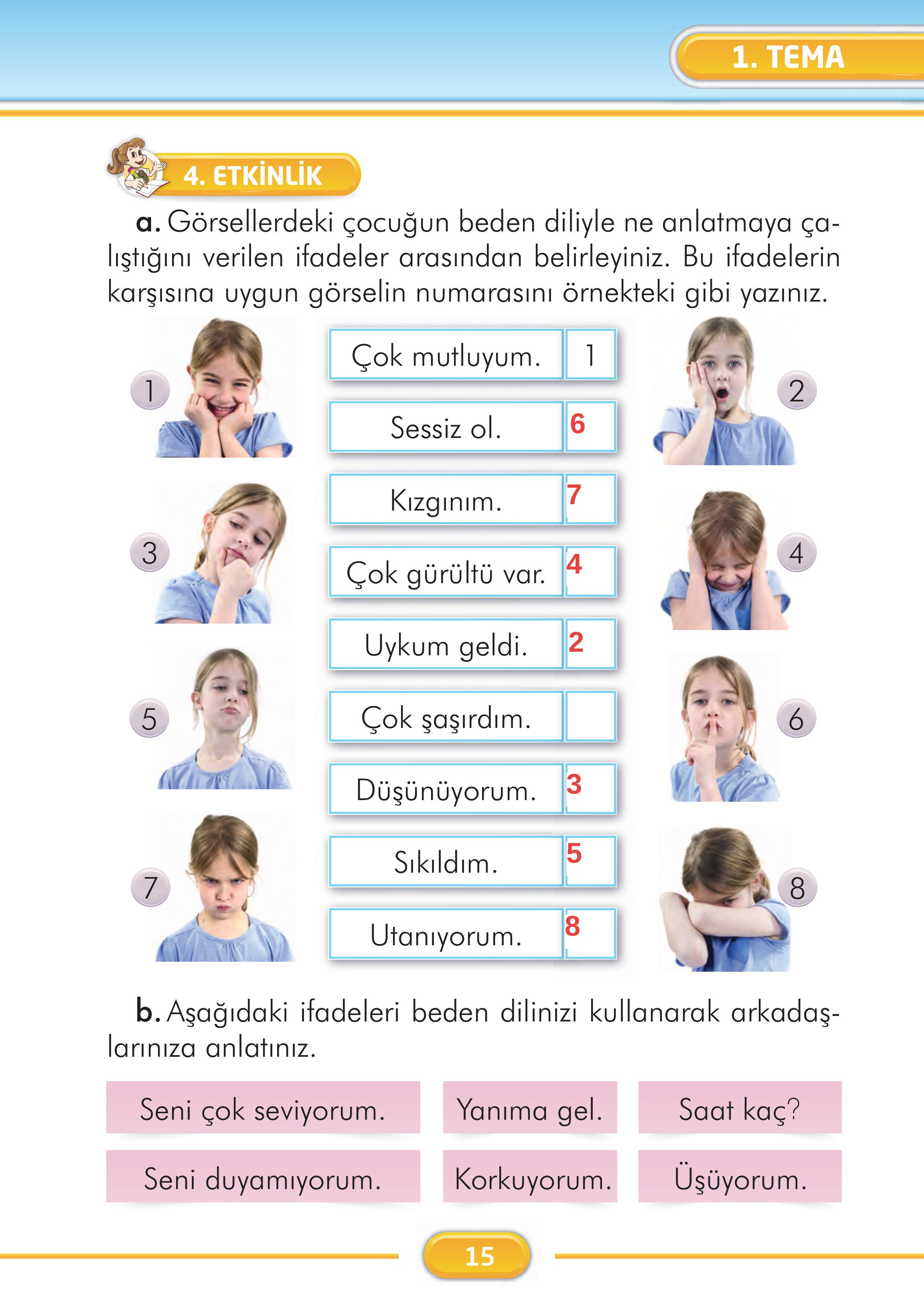 2. Sınıf Kare Yayınları Türkçe Ders Kitabı Sayfa 15 Cevapları