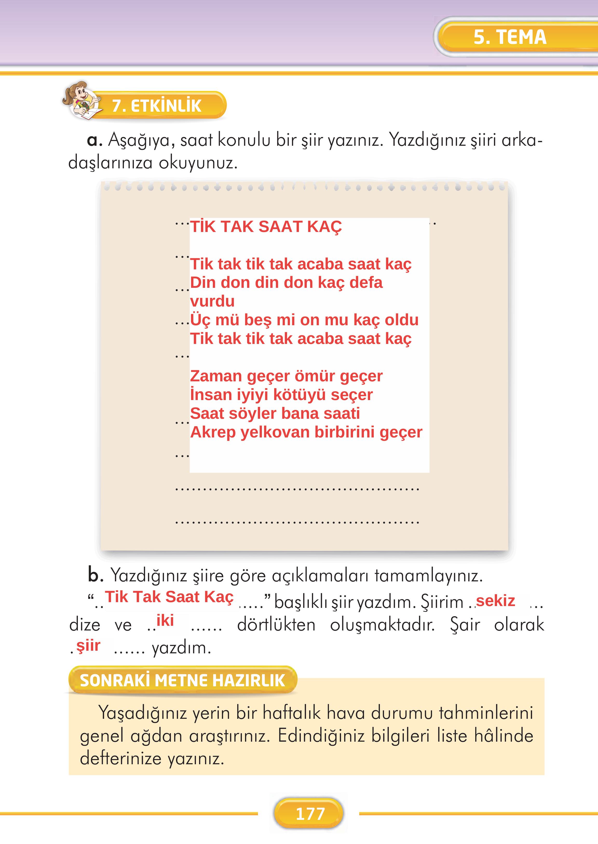 2. Sınıf Kare Yayınları Türkçe Ders Kitabı Sayfa 177 Cevapları 2. Sınıf Kare Yayınları Türkçe Ders Kitabı Sayfa 177 Cevapları