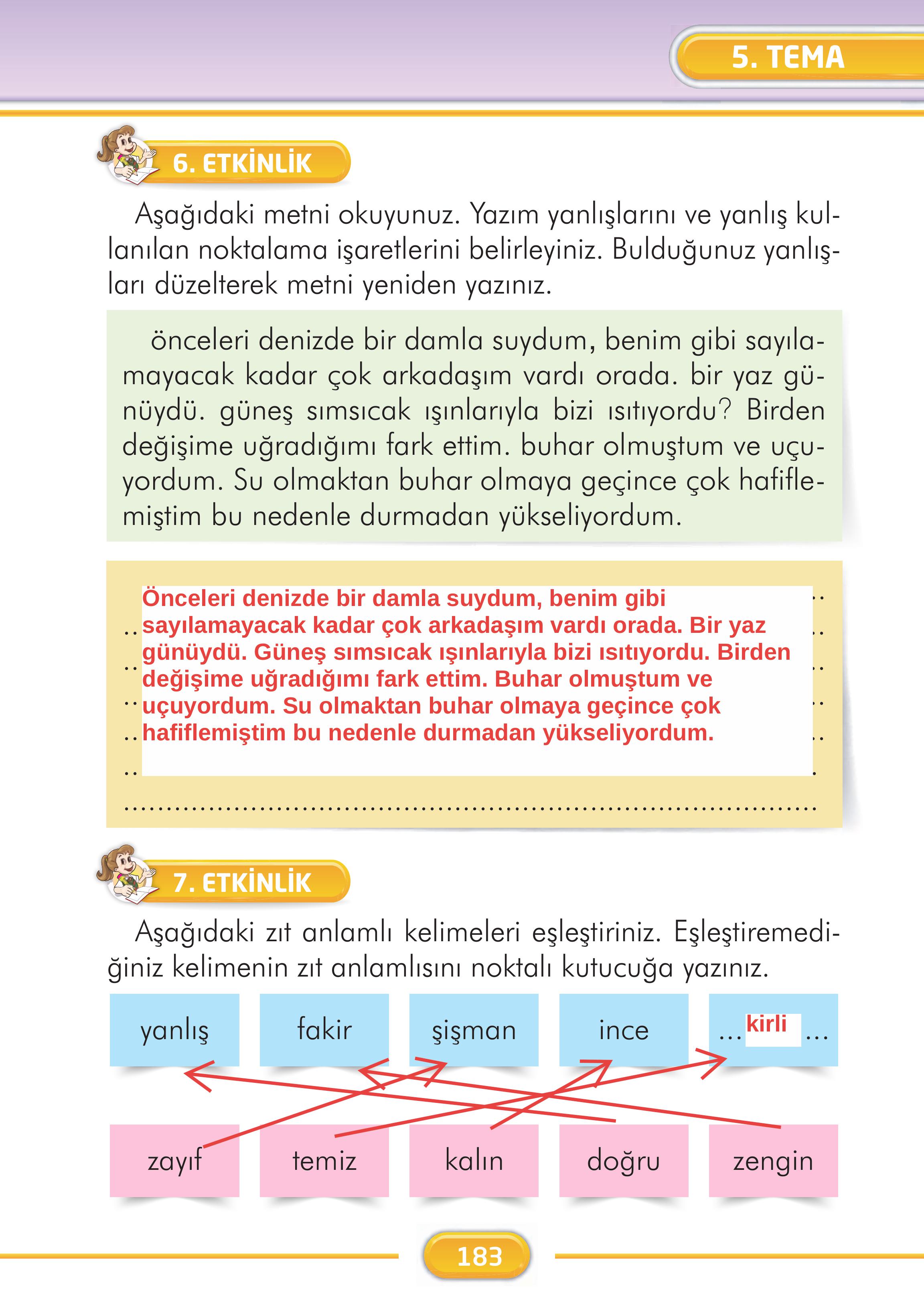 2. Sınıf Kare Yayınları Türkçe Ders Kitabı Sayfa 183 Cevapları 2. Sınıf Kare Yayınları Türkçe Ders Kitabı Sayfa 183 Cevapları