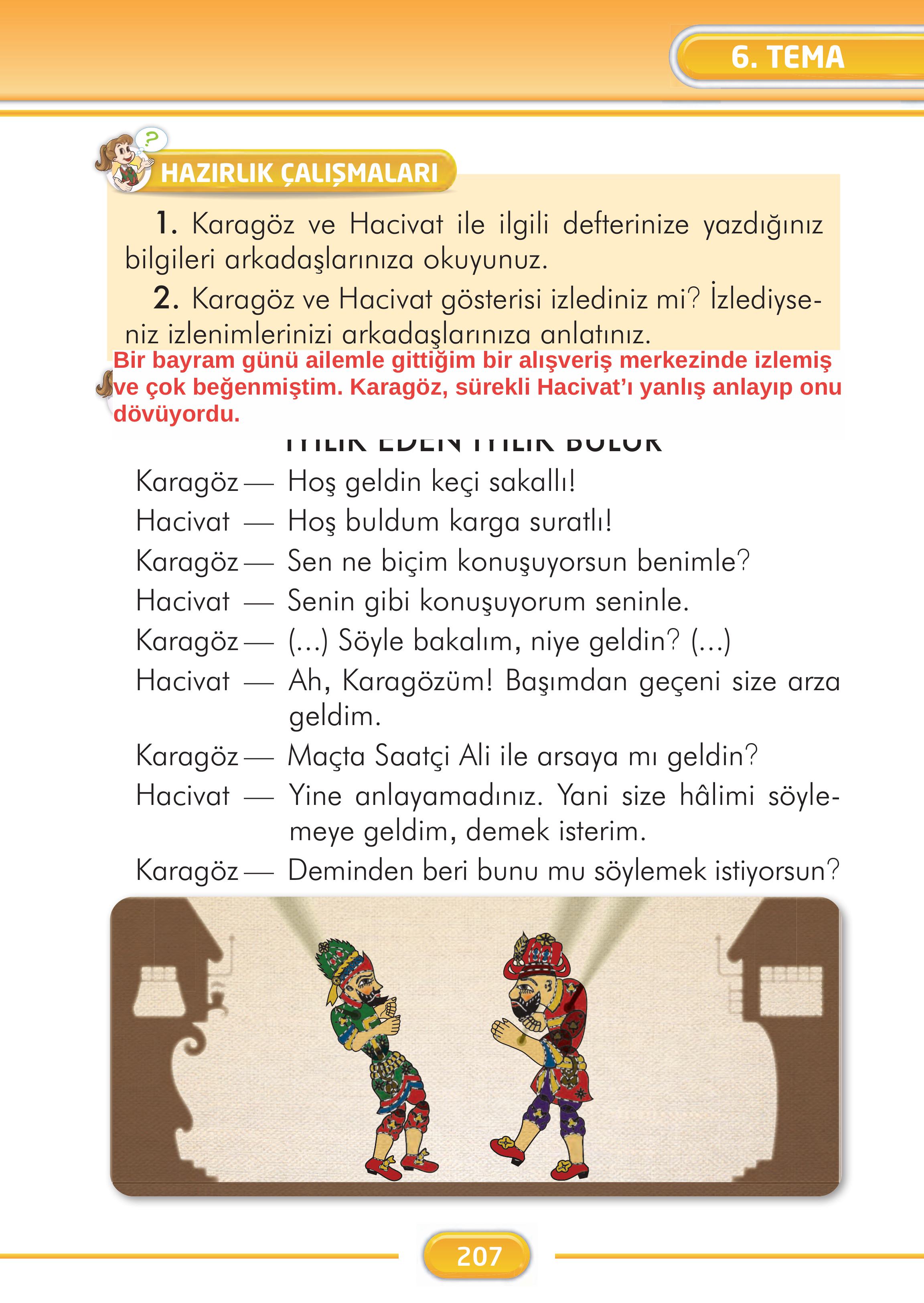 2. Sınıf Kare Yayınları Türkçe Ders Kitabı Sayfa 207 Cevapları