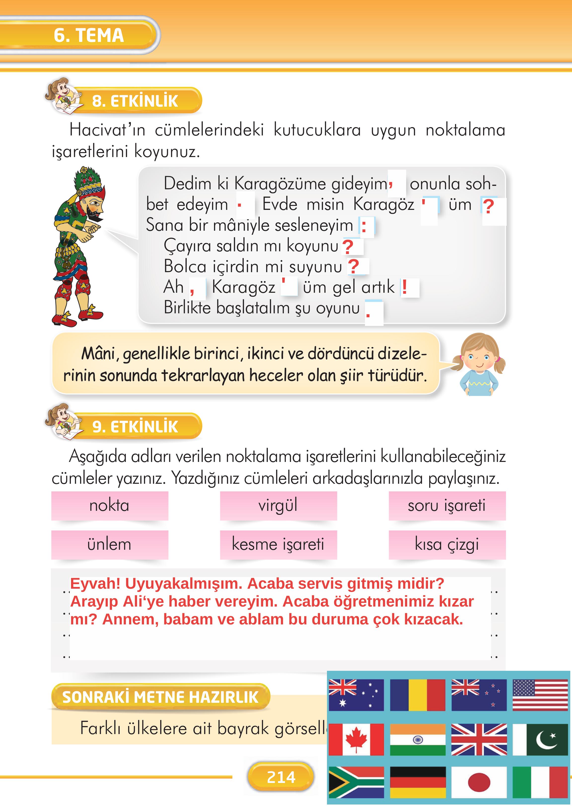 2. Sınıf Kare Yayınları Türkçe Ders Kitabı Sayfa 214 Cevapları