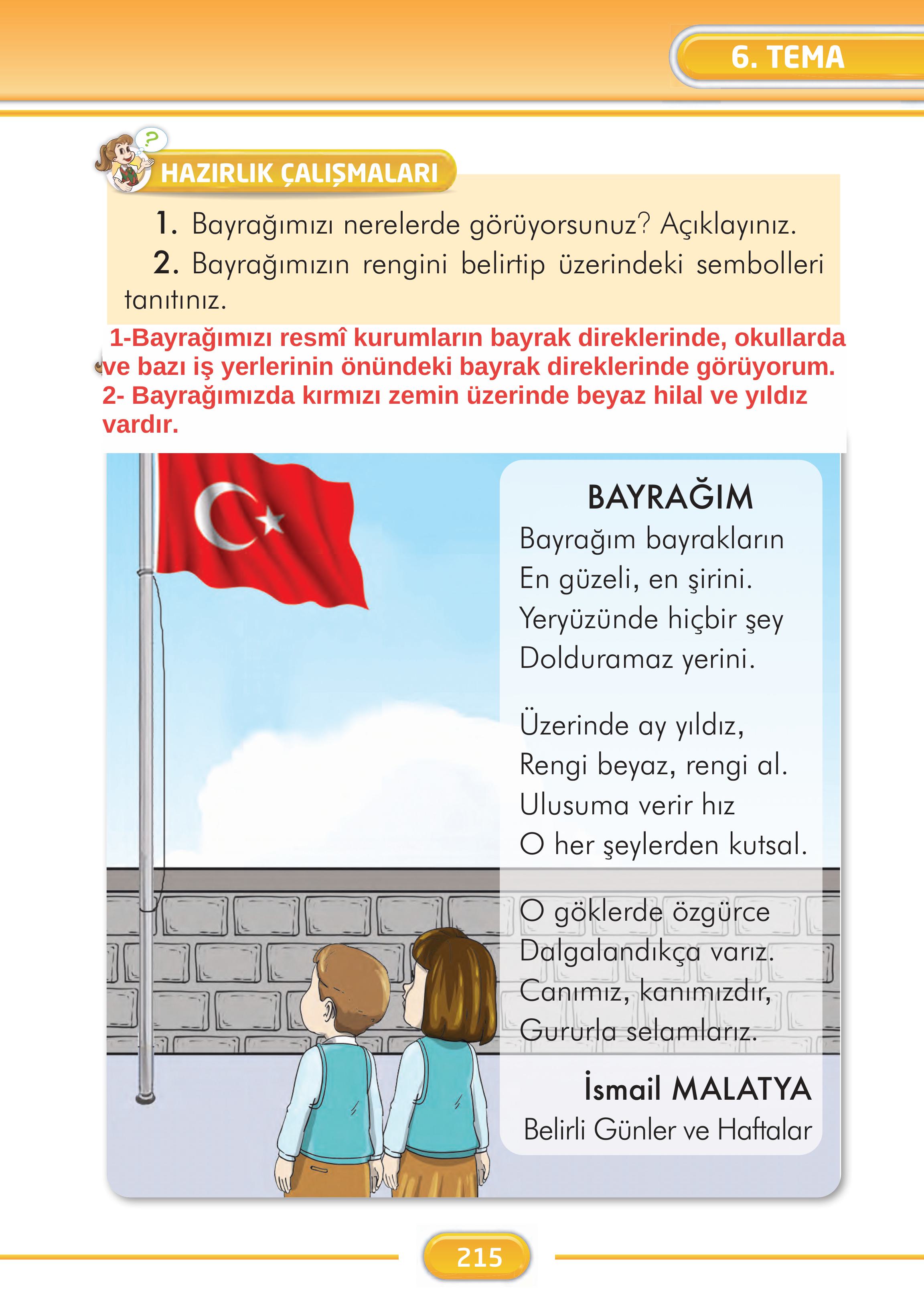 2. Sınıf Kare Yayınları Türkçe Ders Kitabı Sayfa 215 Cevapları