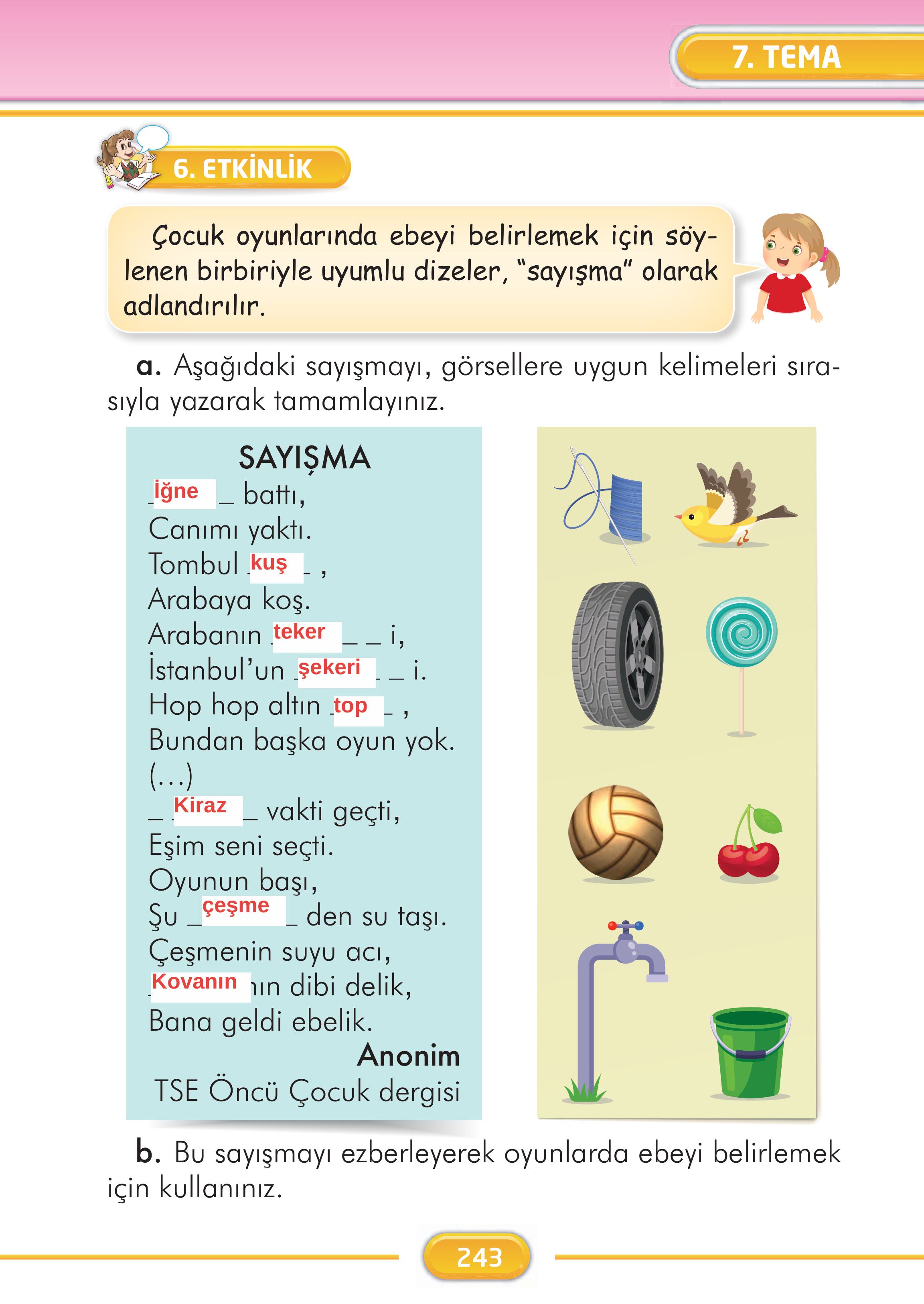 2. Sınıf Kare Yayınları Türkçe Ders Kitabı Sayfa 243 Cevapları 2. Sınıf Kare Yayınları Türkçe Ders Kitabı Sayfa 243 Cevapları