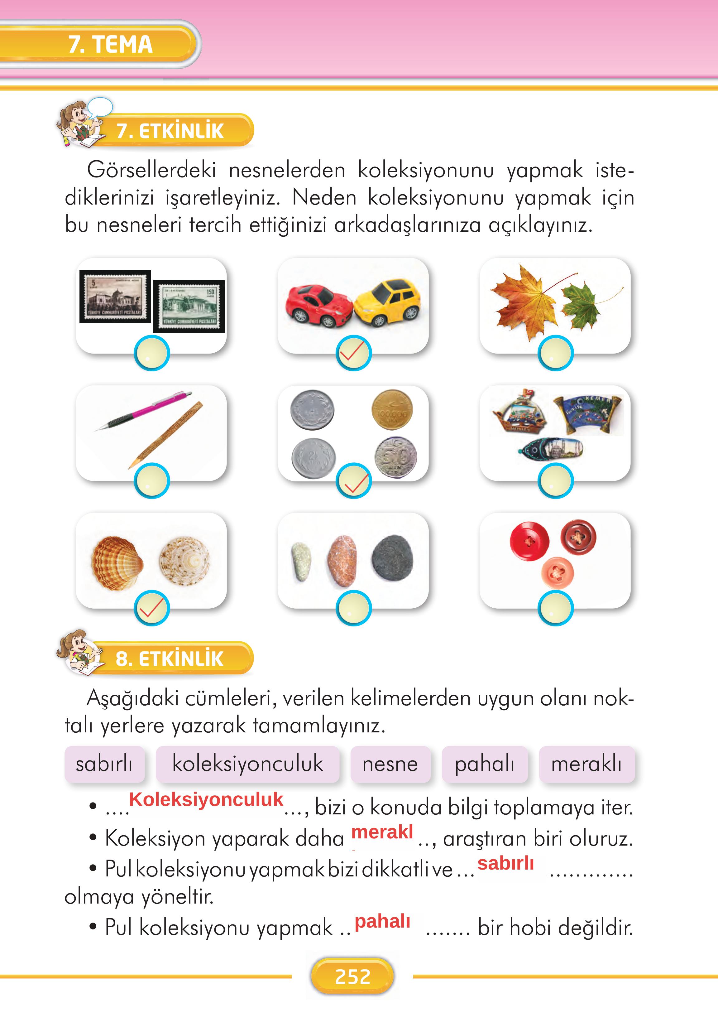 2. Sınıf Kare Yayınları Türkçe Ders Kitabı Sayfa 252 Cevapları