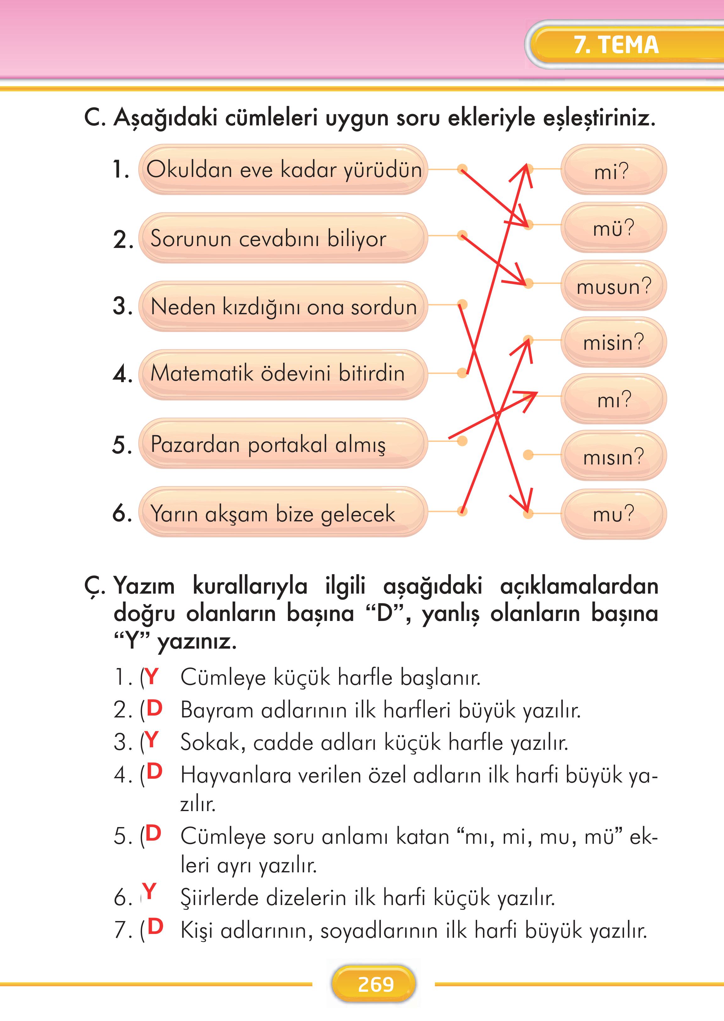 2. Sınıf Kare Yayınları Türkçe Ders Kitabı Sayfa 269 Cevapları 2. Sınıf Kare Yayınları Türkçe Ders Kitabı Sayfa 269 Cevapları
