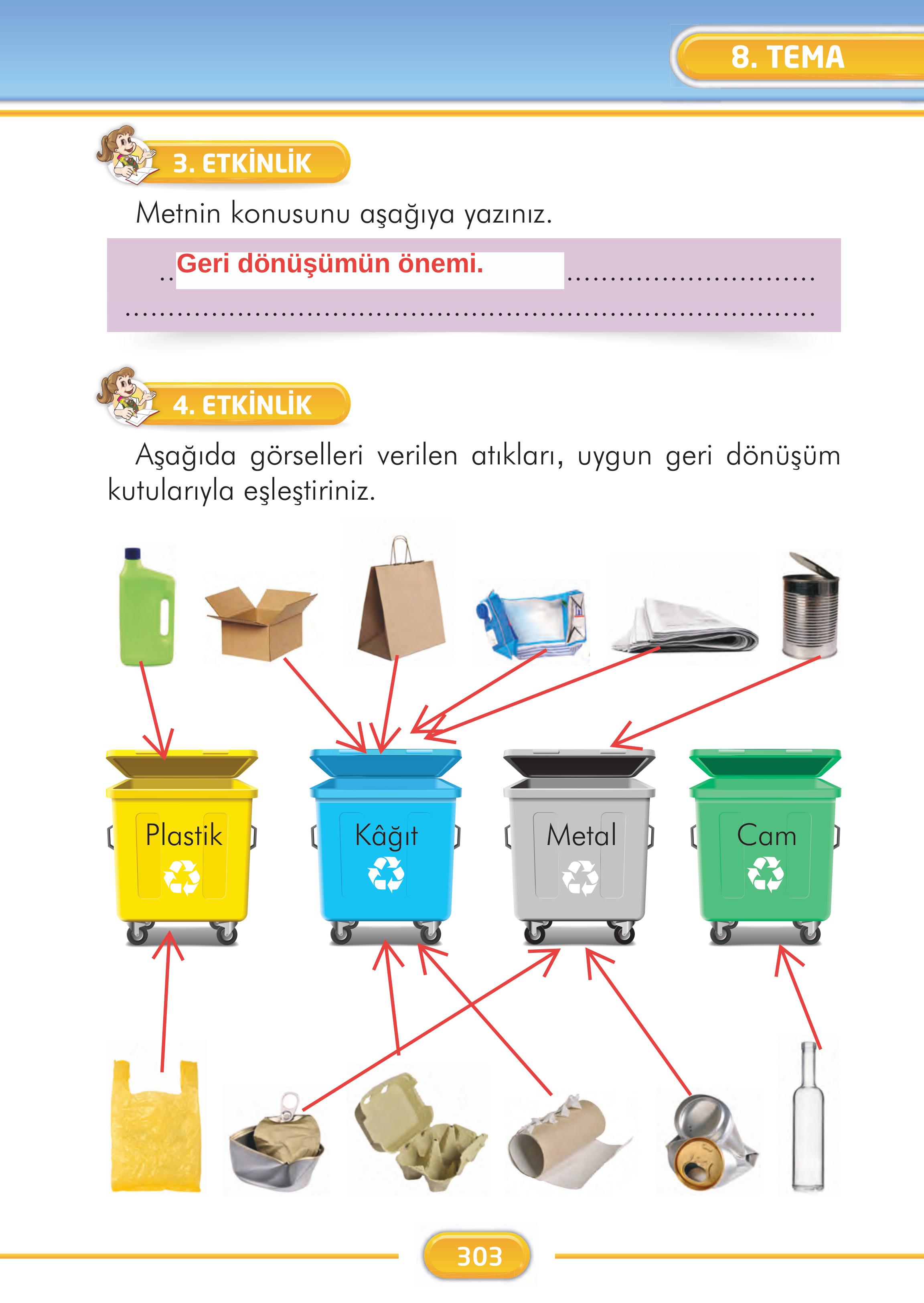 2. Sınıf Kare Yayınları Türkçe Ders Kitabı Sayfa 303 Cevapları
