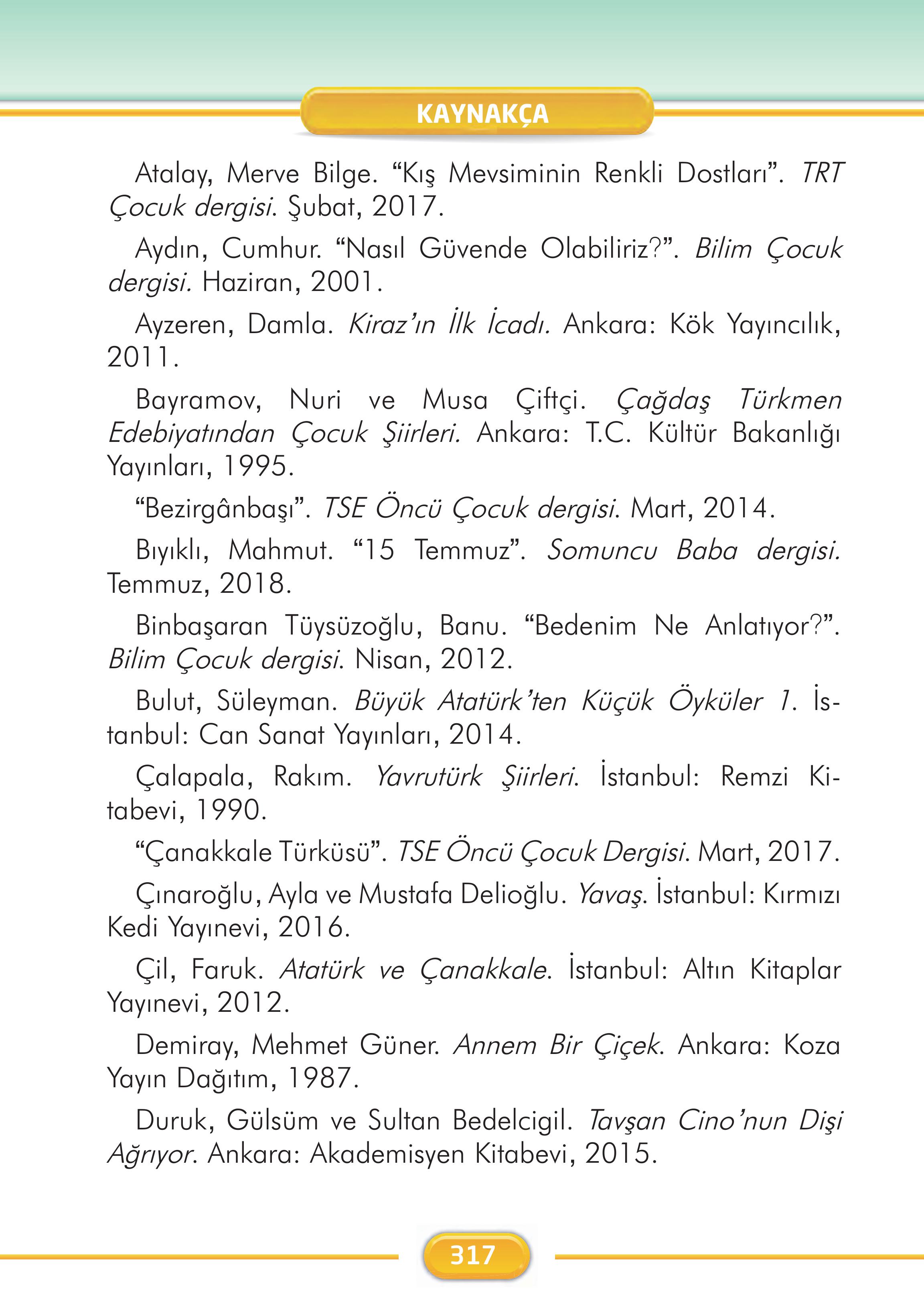 2. Sınıf Kare Yayınları Türkçe Ders Kitabı Sayfa 317 Cevapları