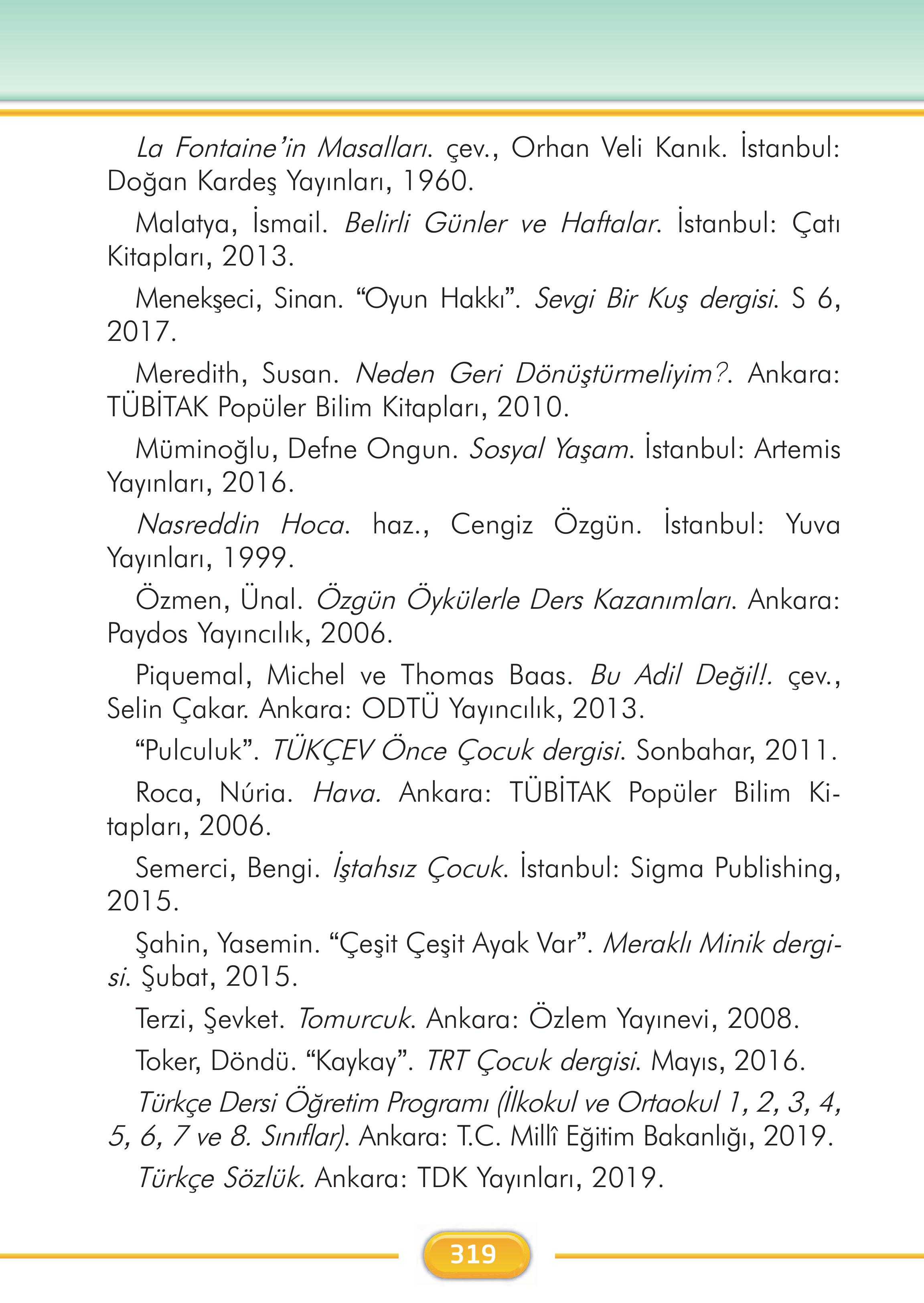 2. Sınıf Kare Yayınları Türkçe Ders Kitabı Sayfa 319 Cevapları