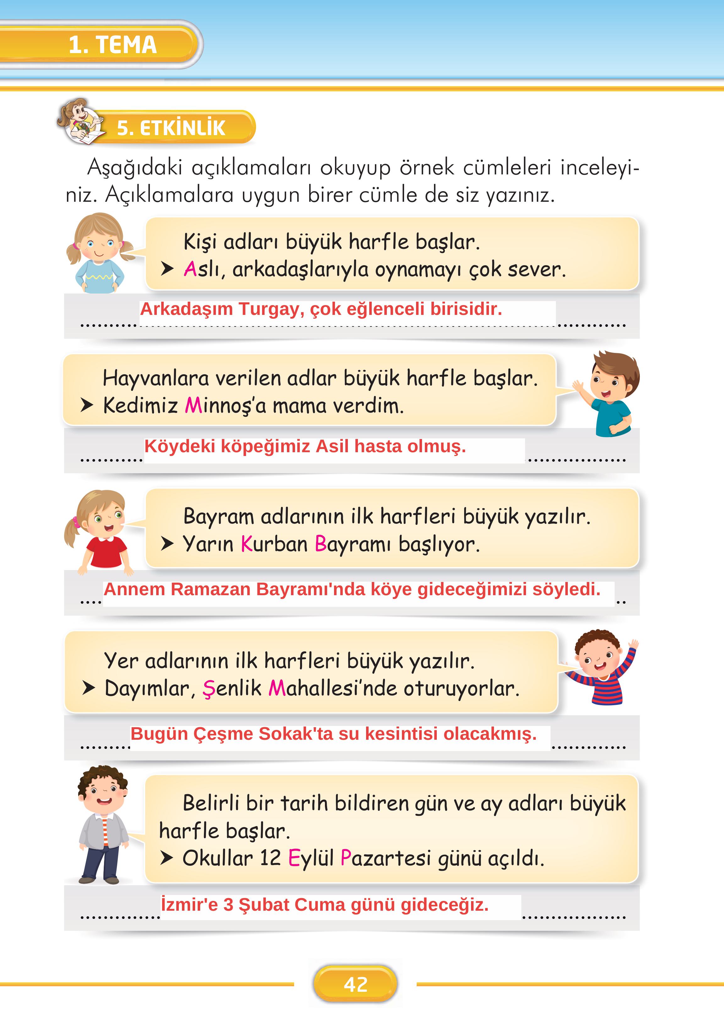 2. Sınıf Kare Yayınları Türkçe Ders Kitabı Sayfa 42 Cevapları