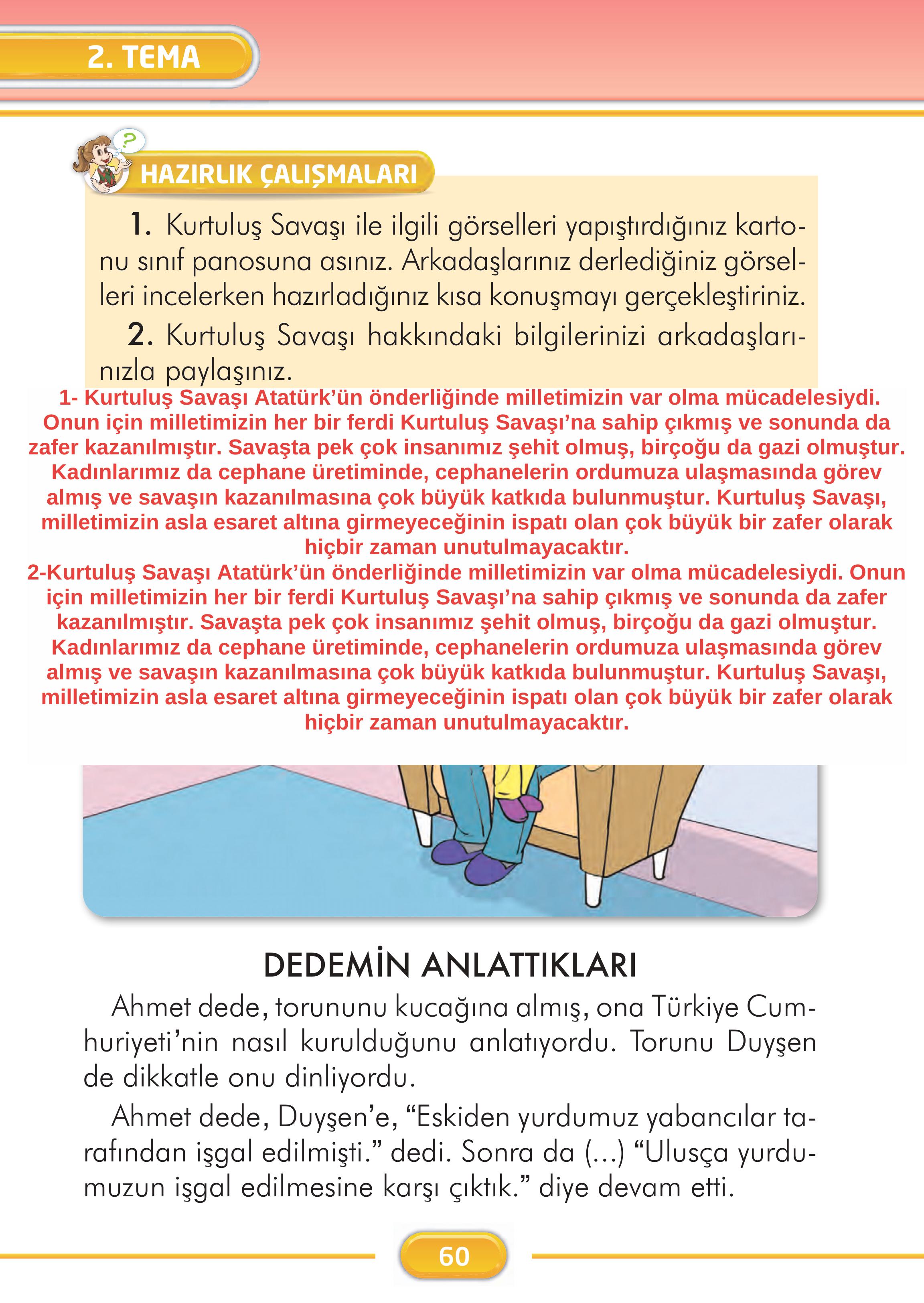 2. Sınıf Kare Yayınları Türkçe Ders Kitabı Sayfa 60 Cevapları