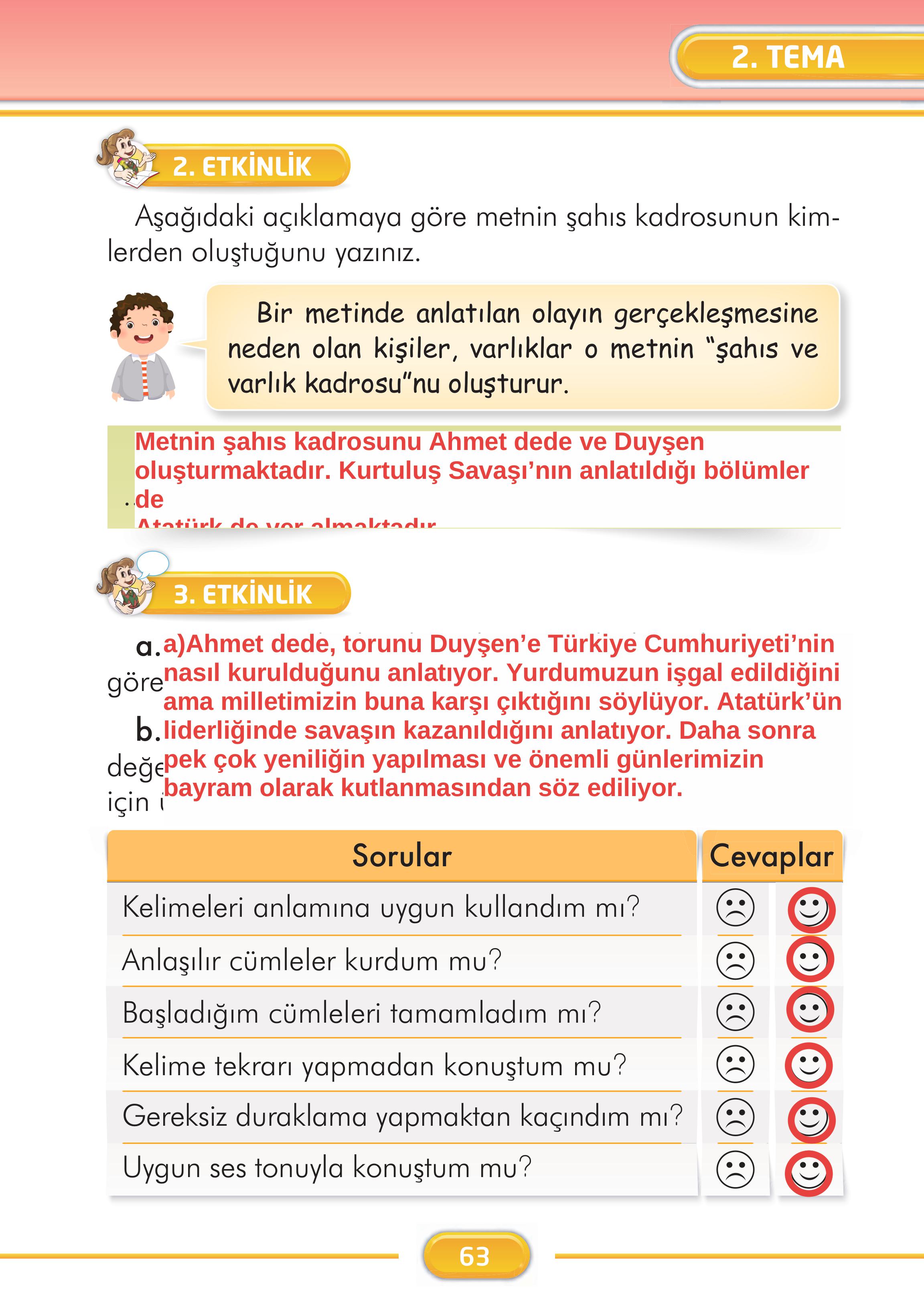 2. Sınıf Kare Yayınları Türkçe Ders Kitabı Sayfa 63 Cevapları