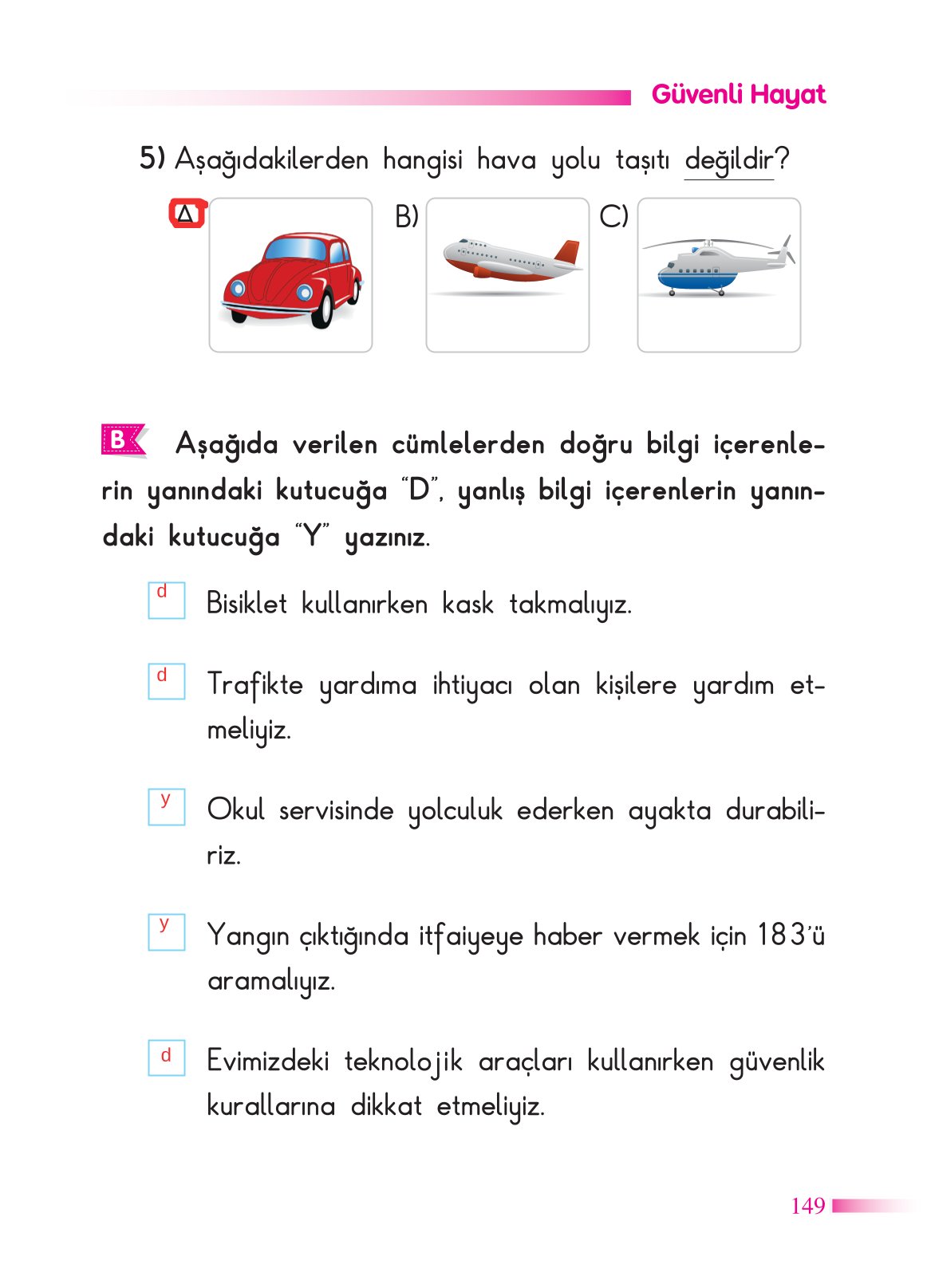 2. Sınıf Sdr Yayıncılık Hayat Bilgisi Ders Kitabı Sayfa 150 Cevapları