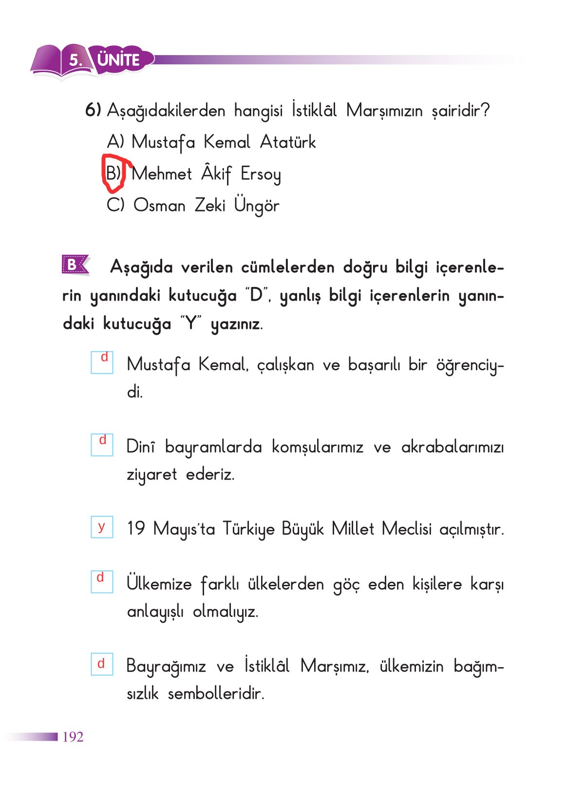 2. Sınıf Sdr Yayıncılık Hayat Bilgisi Ders Kitabı Sayfa 193 Cevapları