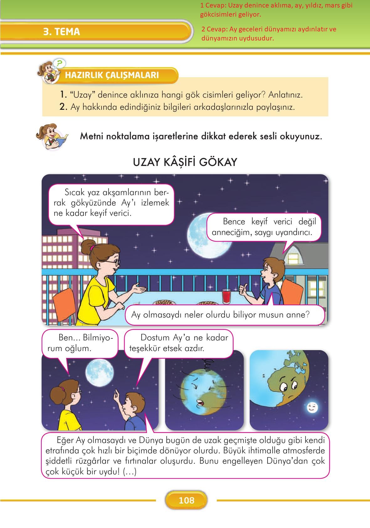 3. Sınıf İlke Yayınları Türkçe Ders Kitabı Sayfa 108 Cevapları