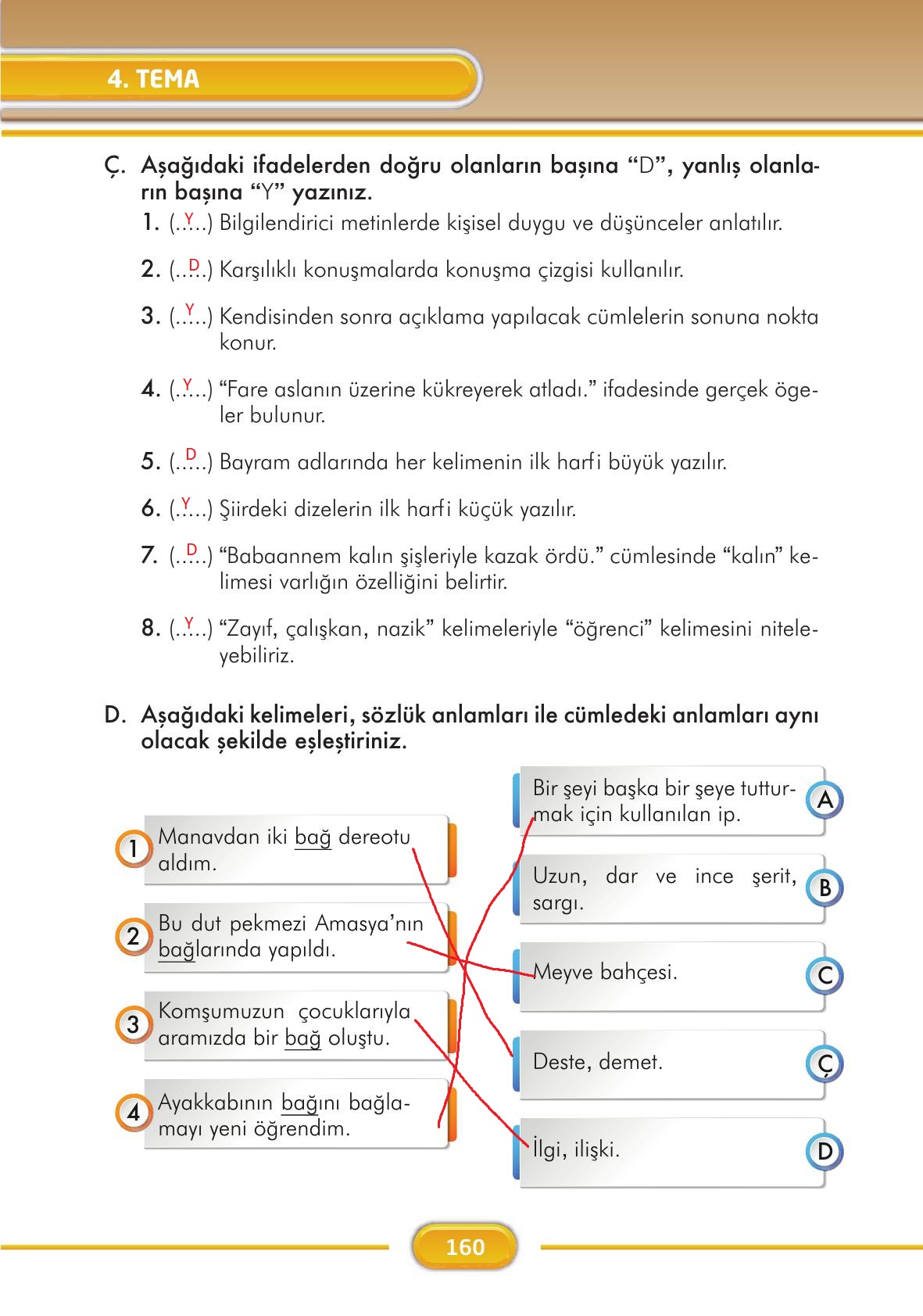 3. Sınıf İlke Yayınları Türkçe Ders Kitabı Sayfa 160 Cevapları 3. Sınıf İlke Yayınları Türkçe Ders Kitabı Sayfa 160 Cevapları