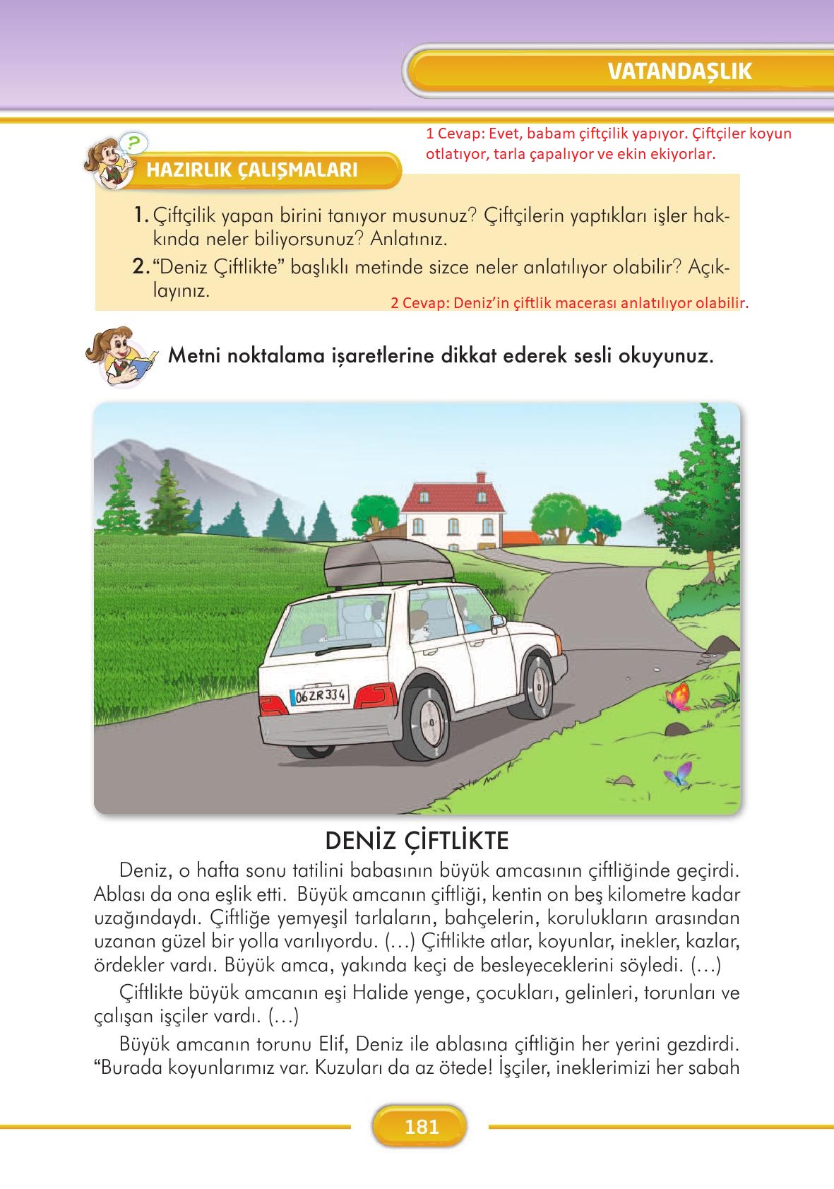 3. Sınıf İlke Yayınları Türkçe Ders Kitabı Sayfa 181 Cevapları