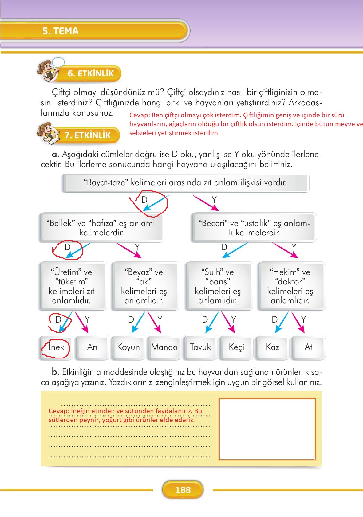 3. Sınıf İlke Yayınları Türkçe Ders Kitabı Sayfa 188 Cevapları 3. Sınıf İlke Yayınları Türkçe Ders Kitabı Sayfa 188 Cevapları