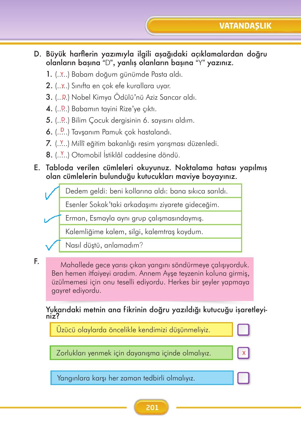 3. Sınıf İlke Yayınları Türkçe Ders Kitabı Sayfa 201 Cevapları 3. Sınıf İlke Yayınları Türkçe Ders Kitabı Sayfa 201 Cevapları