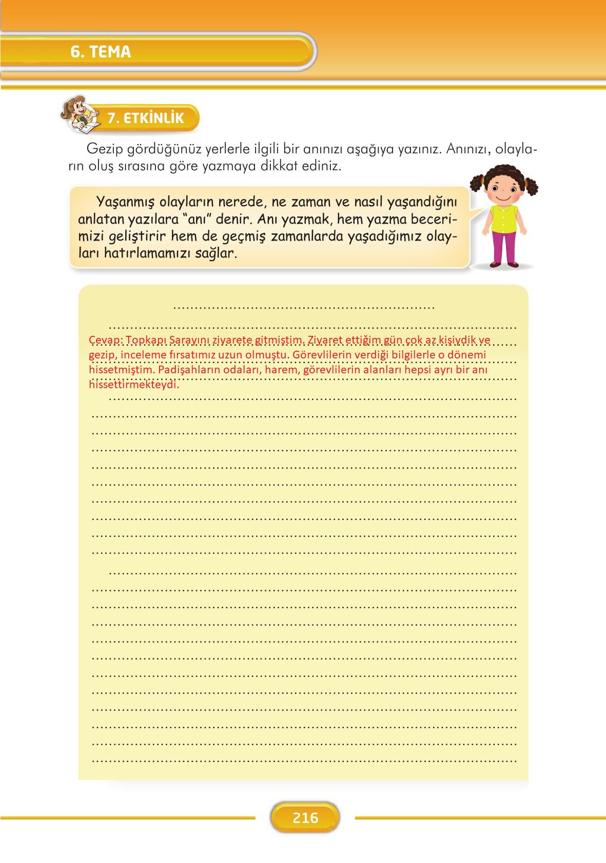 3. Sınıf İlke Yayınları Türkçe Ders Kitabı Sayfa 216 Cevapları 3. Sınıf İlke Yayınları Türkçe Ders Kitabı Sayfa 216 Cevapları