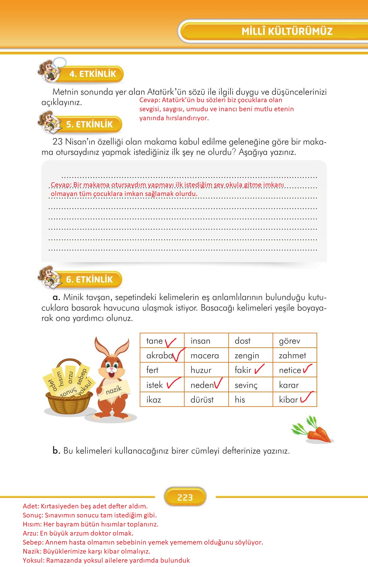 3. Sınıf İlke Yayınları Türkçe Ders Kitabı Sayfa 223 Cevapları 3. Sınıf İlke Yayınları Türkçe Ders Kitabı Sayfa 223 Cevapları