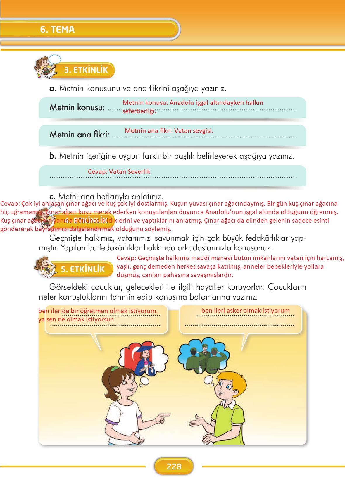 3. Sınıf İlke Yayınları Türkçe Ders Kitabı Sayfa 228 Cevapları 3. Sınıf İlke Yayınları Türkçe Ders Kitabı Sayfa 228 Cevapları