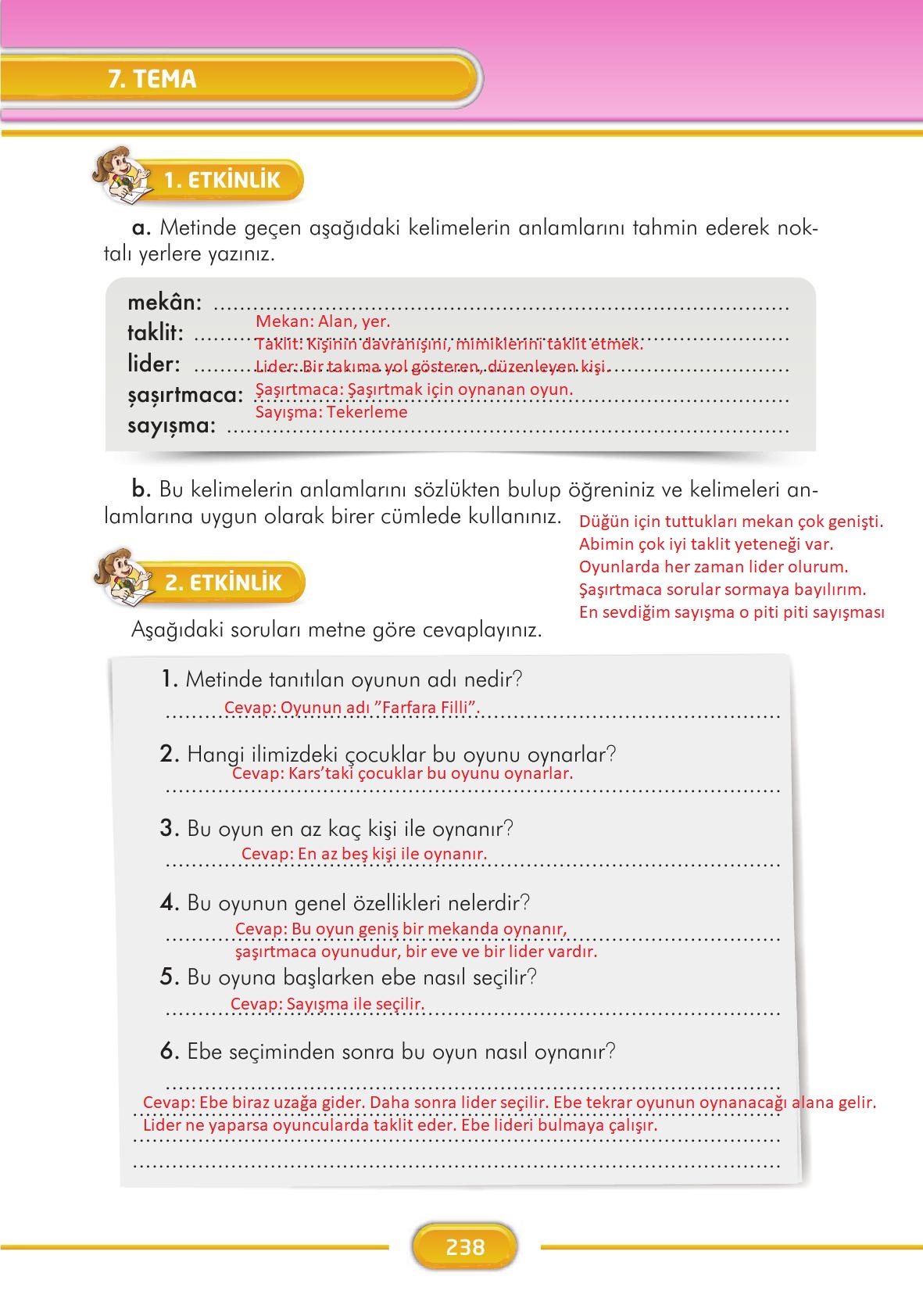 3. Sınıf İlke Yayınları Türkçe Ders Kitabı Sayfa 238 Cevapları 3. Sınıf İlke Yayınları Türkçe Ders Kitabı Sayfa 238 Cevapları