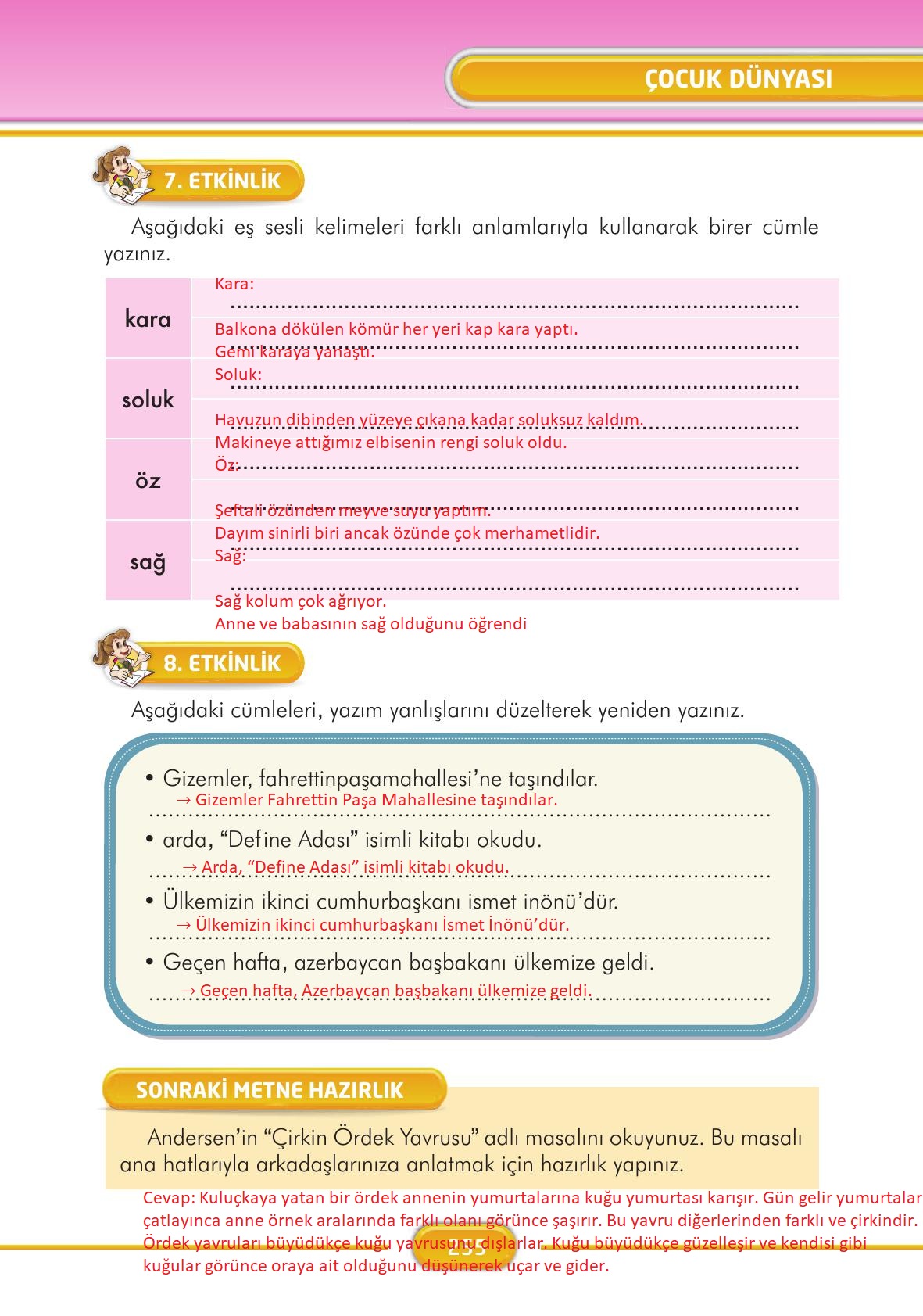 3. Sınıf İlke Yayınları Türkçe Ders Kitabı Sayfa 255 Cevapları 3. Sınıf İlke Yayınları Türkçe Ders Kitabı Sayfa 255 Cevapları