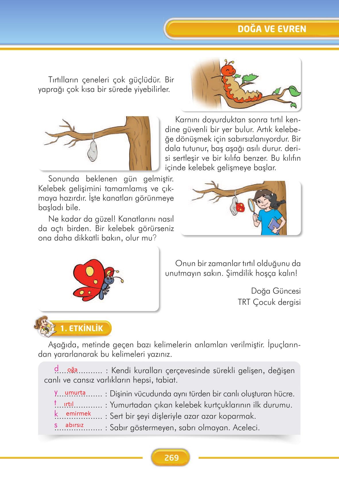 3. Sınıf İlke Yayınları Türkçe Ders Kitabı Sayfa 269 Cevapları 3. Sınıf İlke Yayınları Türkçe Ders Kitabı Sayfa 269 Cevapları