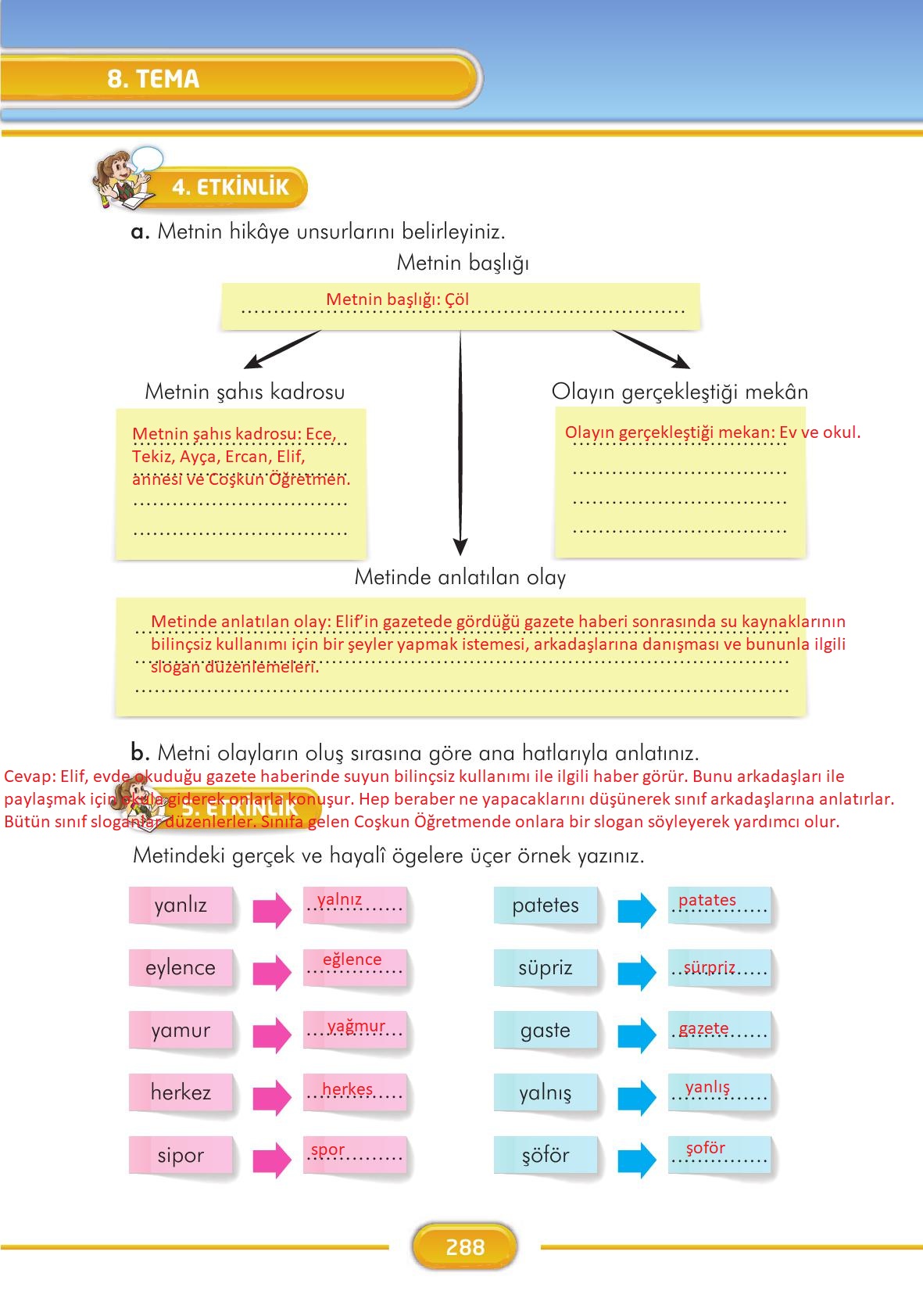 3. Sınıf İlke Yayınları Türkçe Ders Kitabı Sayfa 288 Cevapları 3. Sınıf İlke Yayınları Türkçe Ders Kitabı Sayfa 288 Cevapları