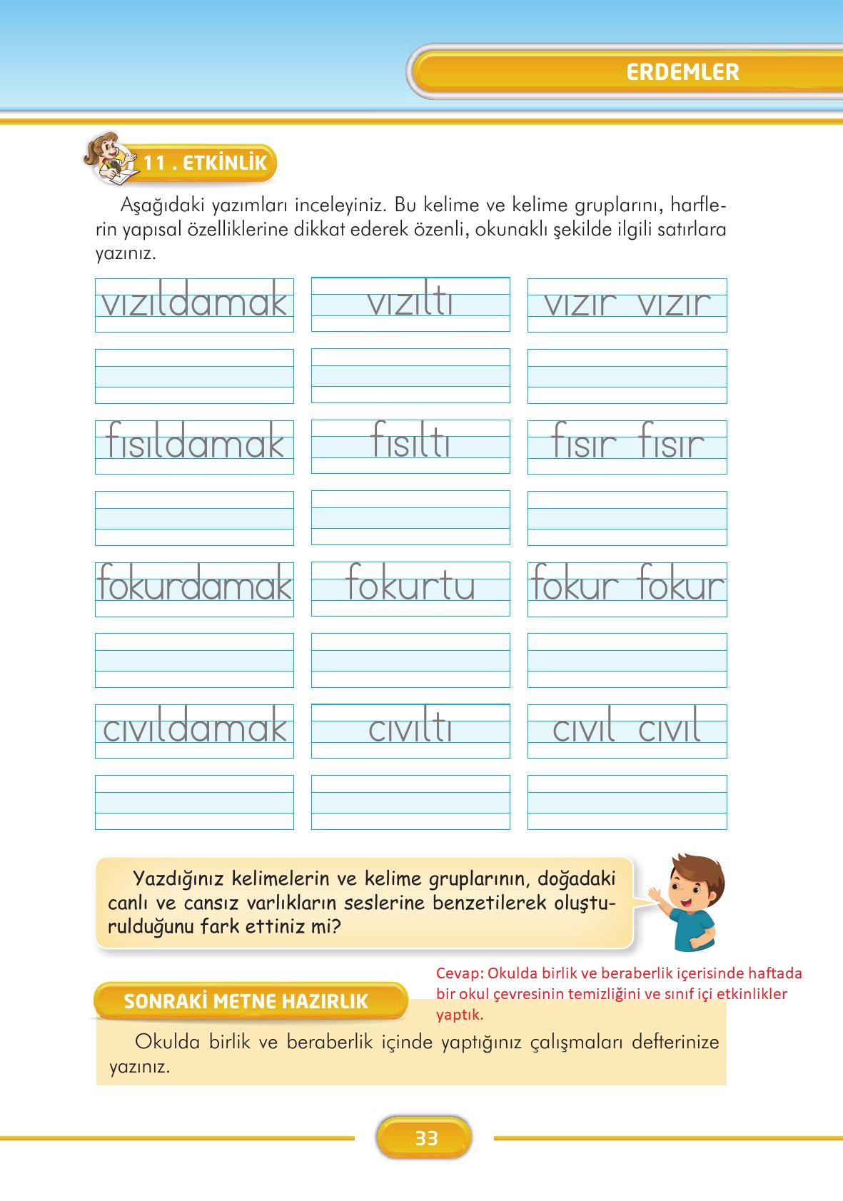 3. Sınıf İlke Yayınları Türkçe Ders Kitabı Sayfa 33 Cevapları 3. Sınıf İlke Yayınları Türkçe Ders Kitabı Sayfa 33 Cevapları