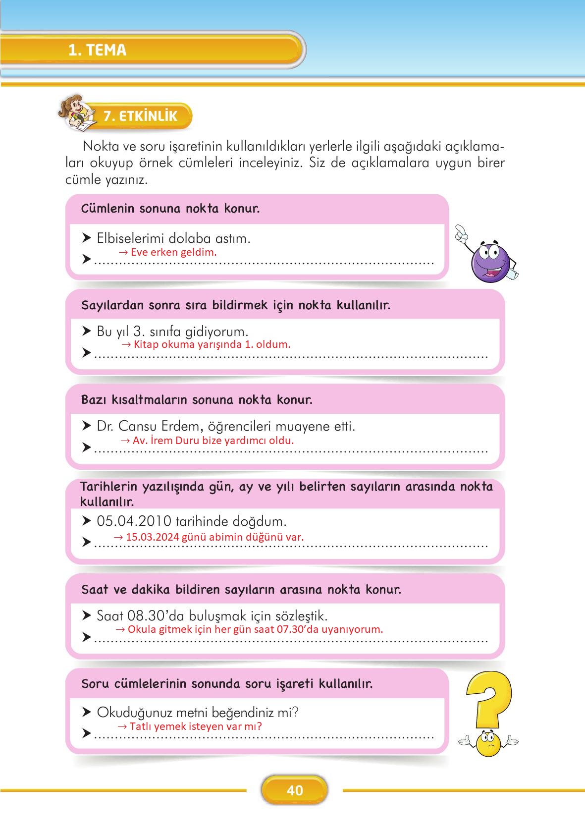 3. Sınıf İlke Yayınları Türkçe Ders Kitabı Sayfa 40 Cevapları 3. Sınıf İlke Yayınları Türkçe Ders Kitabı Sayfa 40 Cevapları