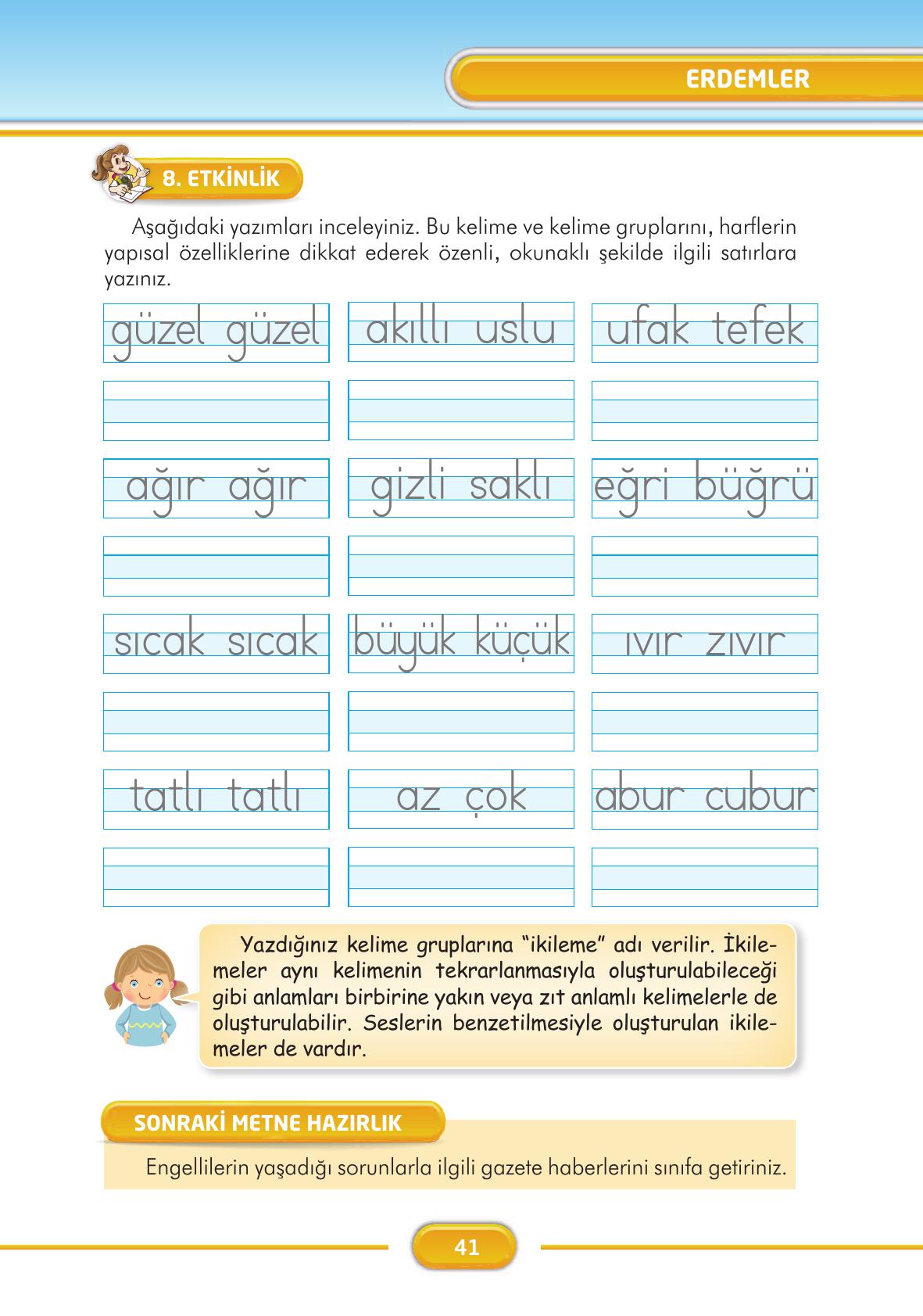 3. Sınıf İlke Yayınları Türkçe Ders Kitabı Sayfa 41 Cevapları 3. Sınıf İlke Yayınları Türkçe Ders Kitabı Sayfa 41 Cevapları