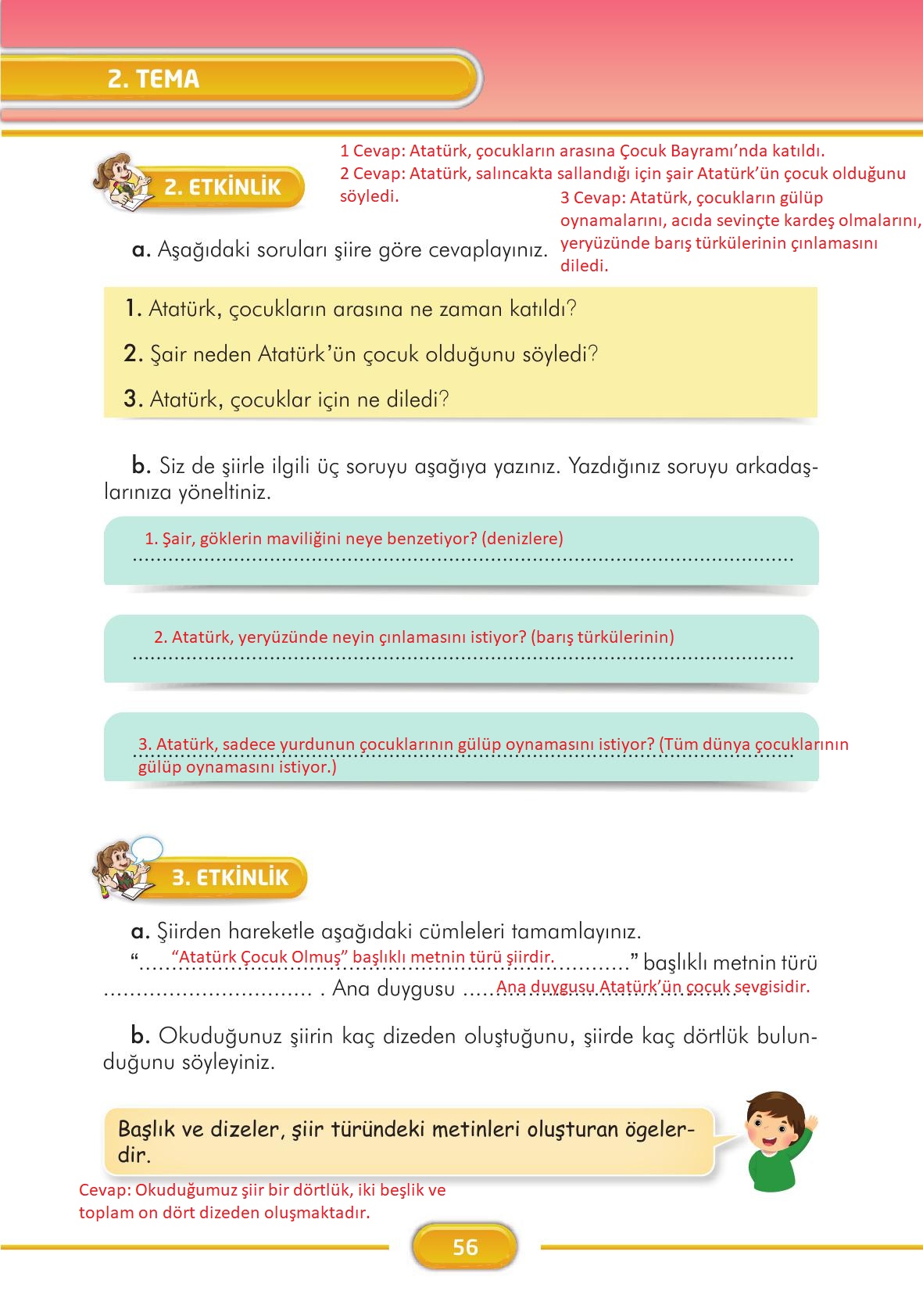 3. Sınıf İlke Yayınları Türkçe Ders Kitabı Sayfa 56 Cevapları 3. Sınıf İlke Yayınları Türkçe Ders Kitabı Sayfa 56 Cevapları