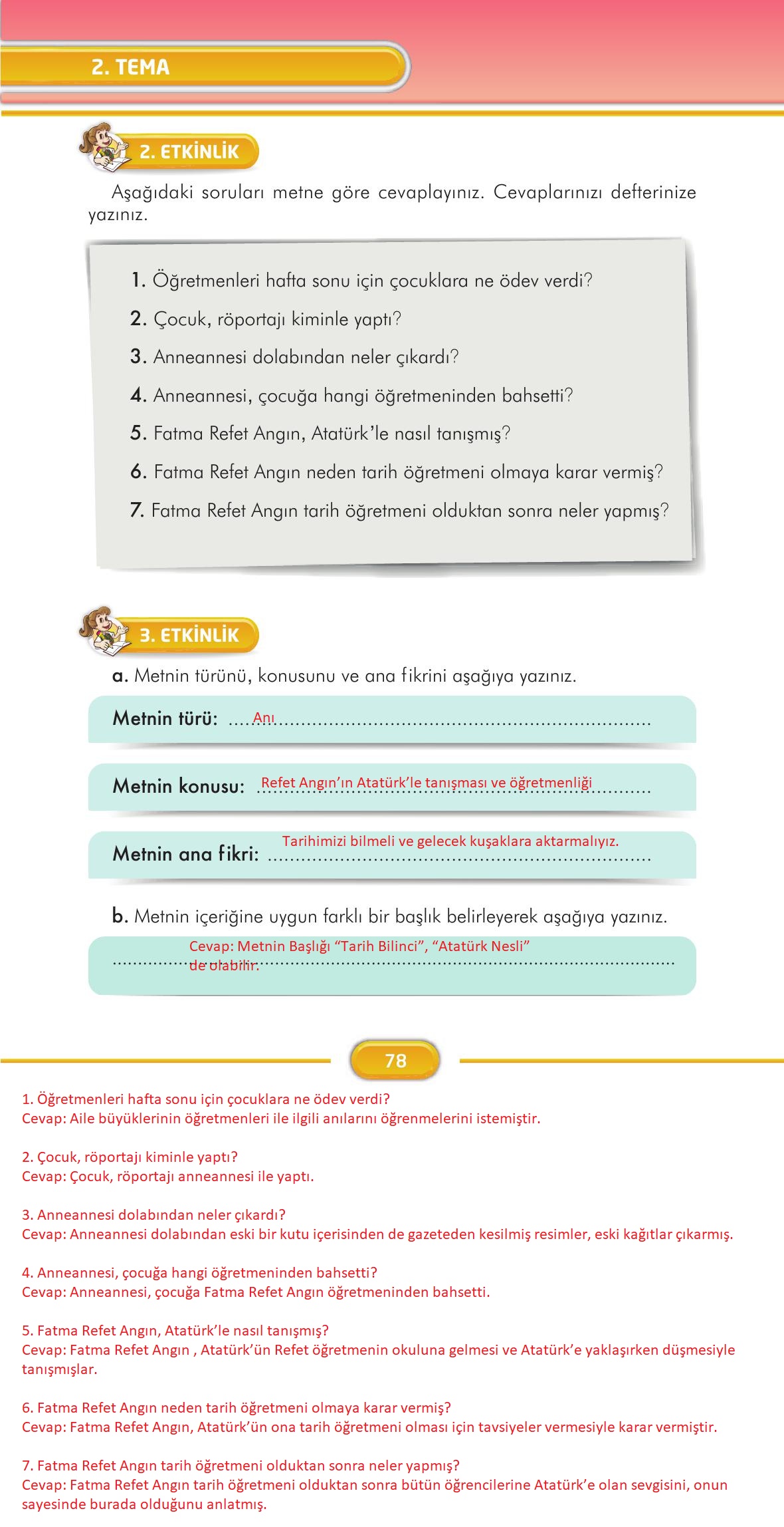 3. Sınıf İlke Yayınları Türkçe Ders Kitabı Sayfa 78 Cevapları 3. Sınıf İlke Yayınları Türkçe Ders Kitabı Sayfa 78 Cevapları
