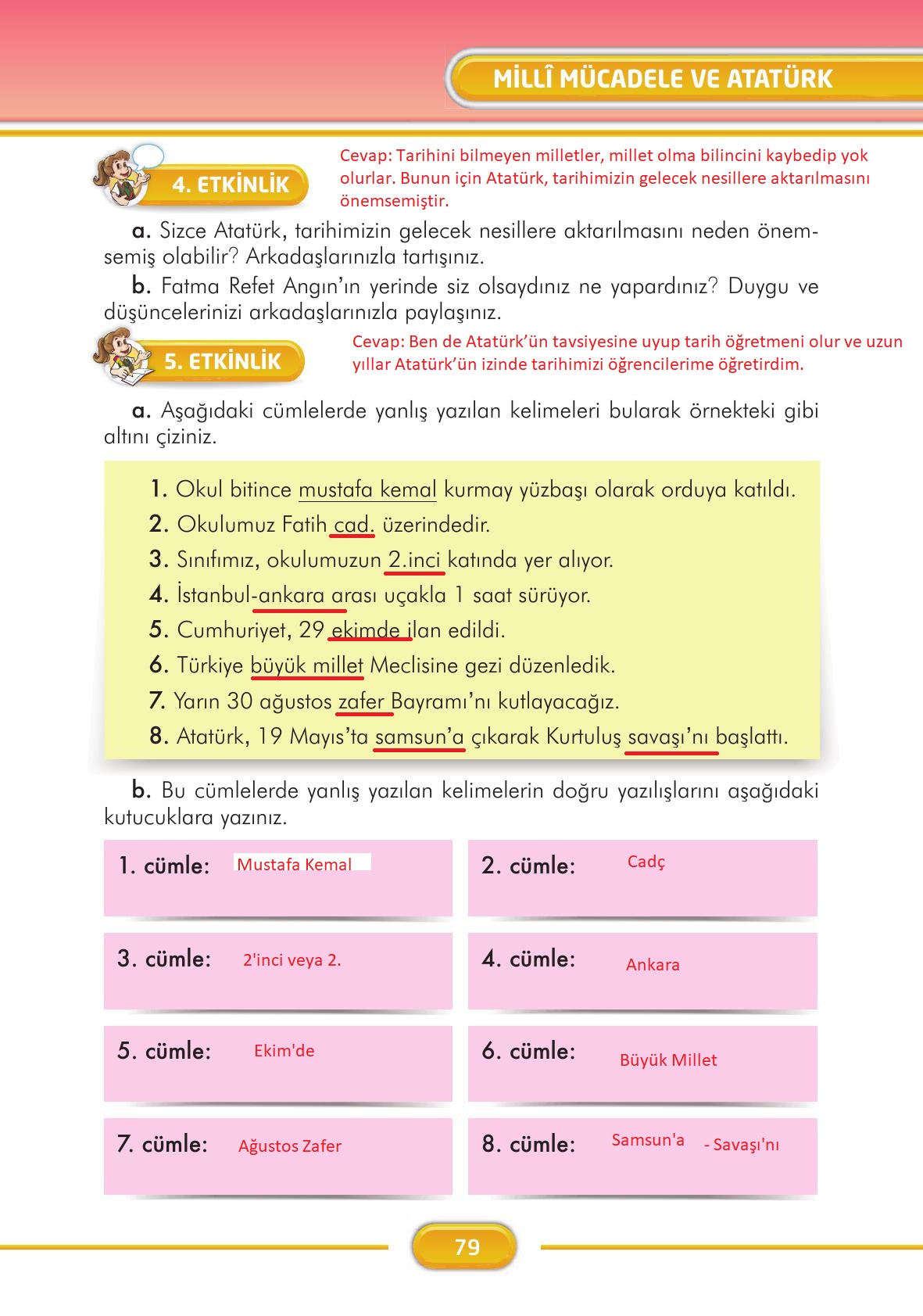 3. Sınıf İlke Yayınları Türkçe Ders Kitabı Sayfa 79 Cevapları 3. Sınıf İlke Yayınları Türkçe Ders Kitabı Sayfa 79 Cevapları