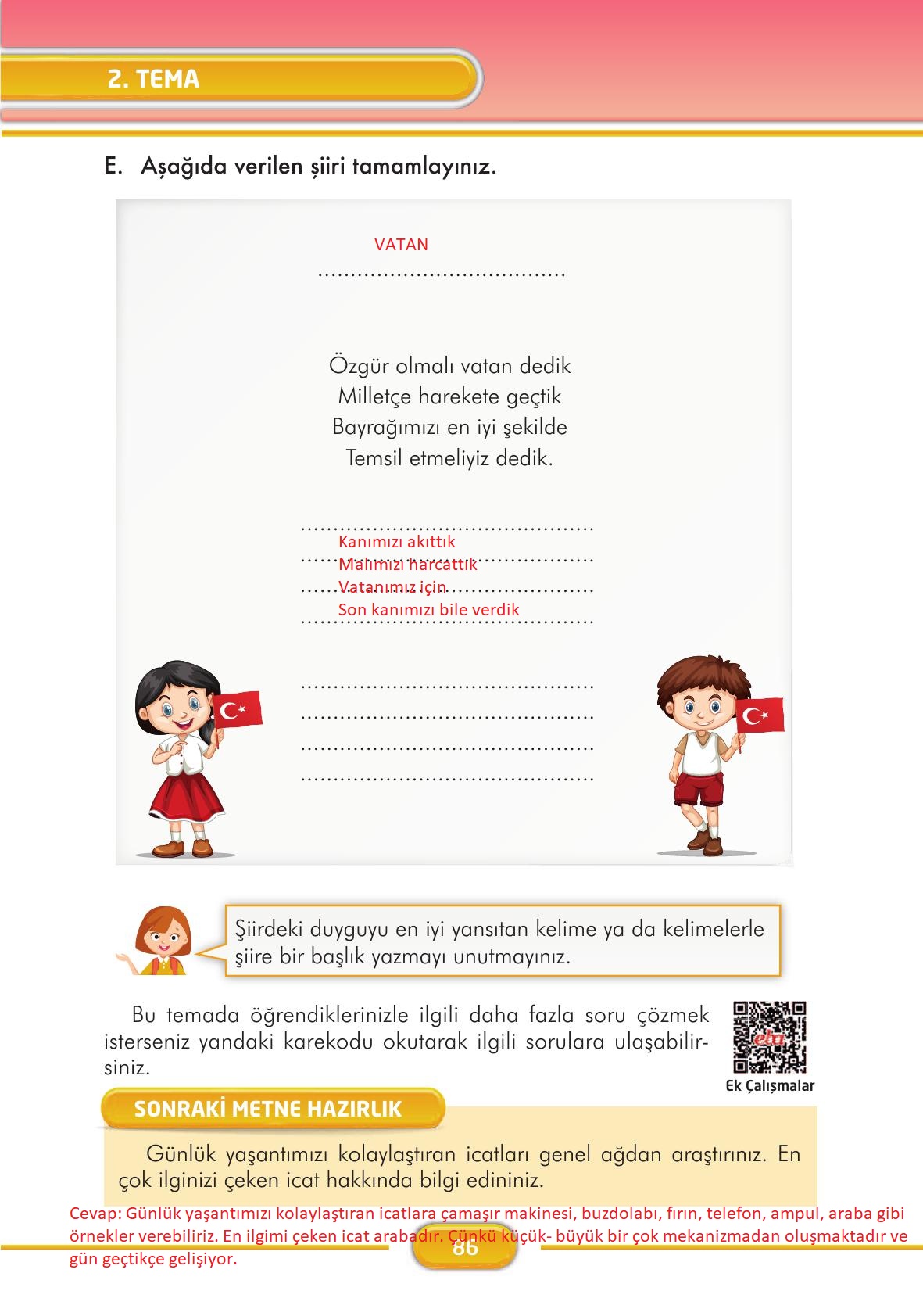 3. Sınıf İlke Yayınları Türkçe Ders Kitabı Sayfa 86 Cevapları 3. Sınıf İlke Yayınları Türkçe Ders Kitabı Sayfa 86 Cevapları