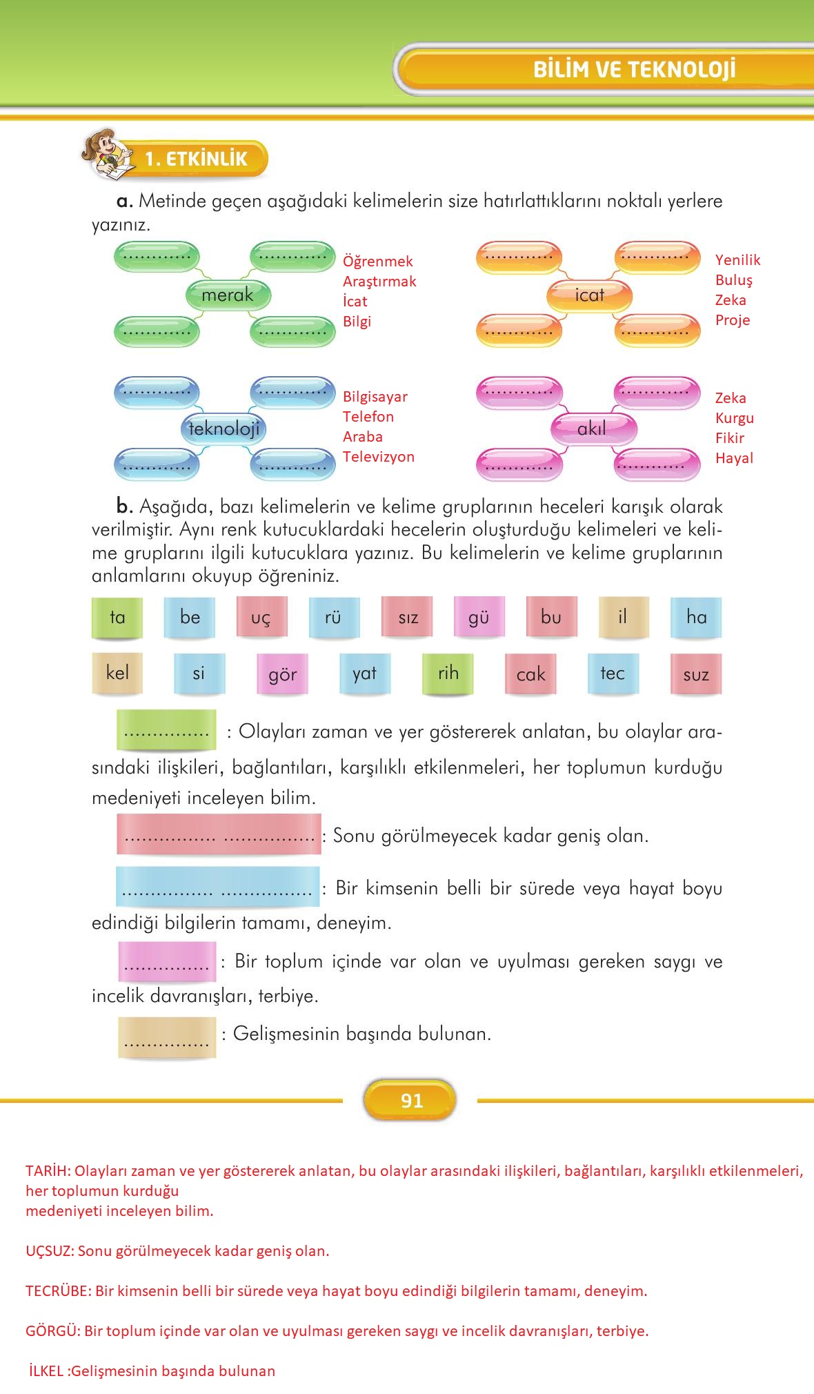 3. Sınıf İlke Yayınları Türkçe Ders Kitabı Sayfa 91 Cevapları 3. Sınıf İlke Yayınları Türkçe Ders Kitabı Sayfa 91 Cevapları