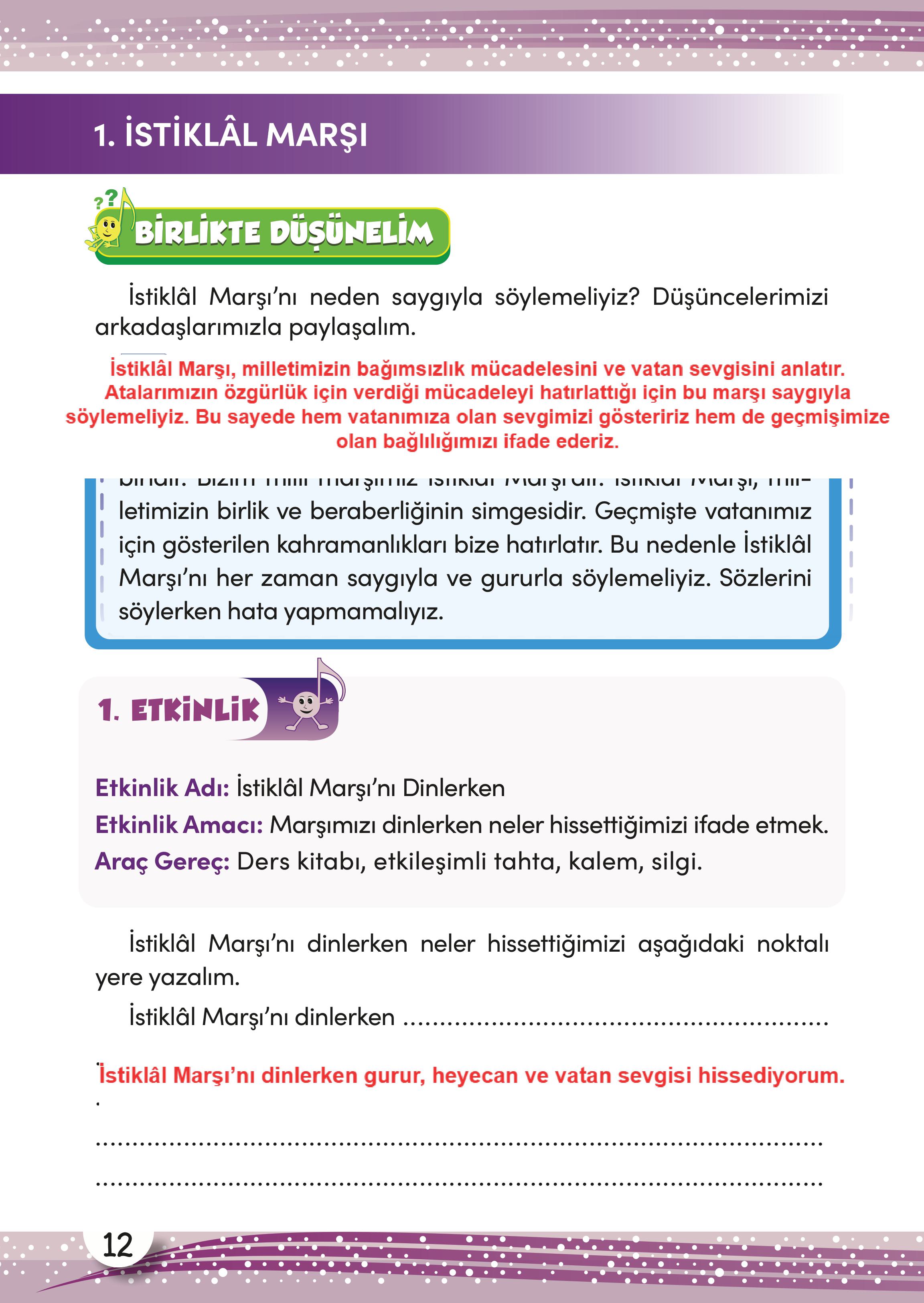 3. Sınıf Meb Yayınları Müzik Ders Kitabı Sayfa 13 Cevapları