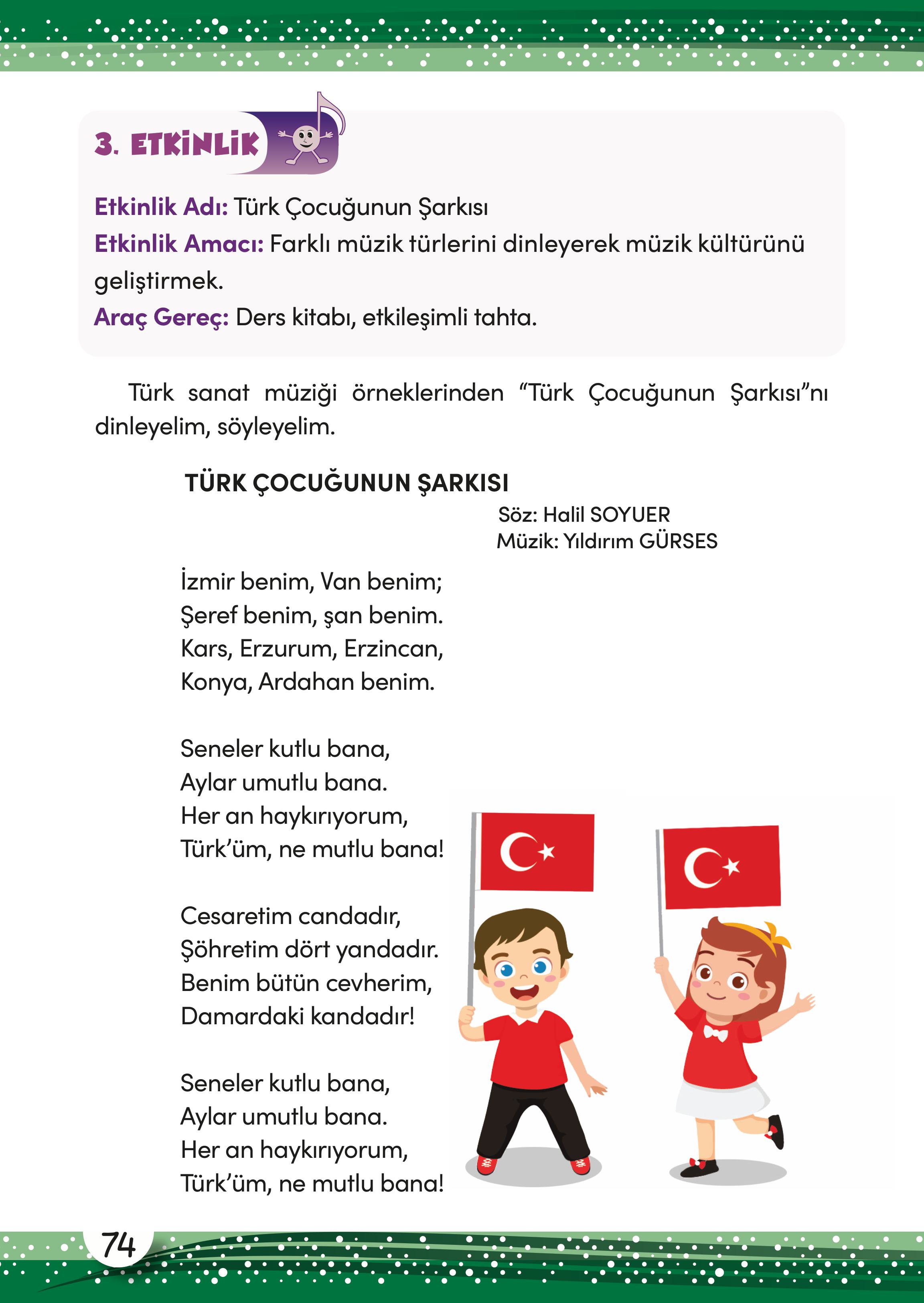 3. Sınıf Meb Yayınları Müzik Ders Kitabı Sayfa 75 Cevapları