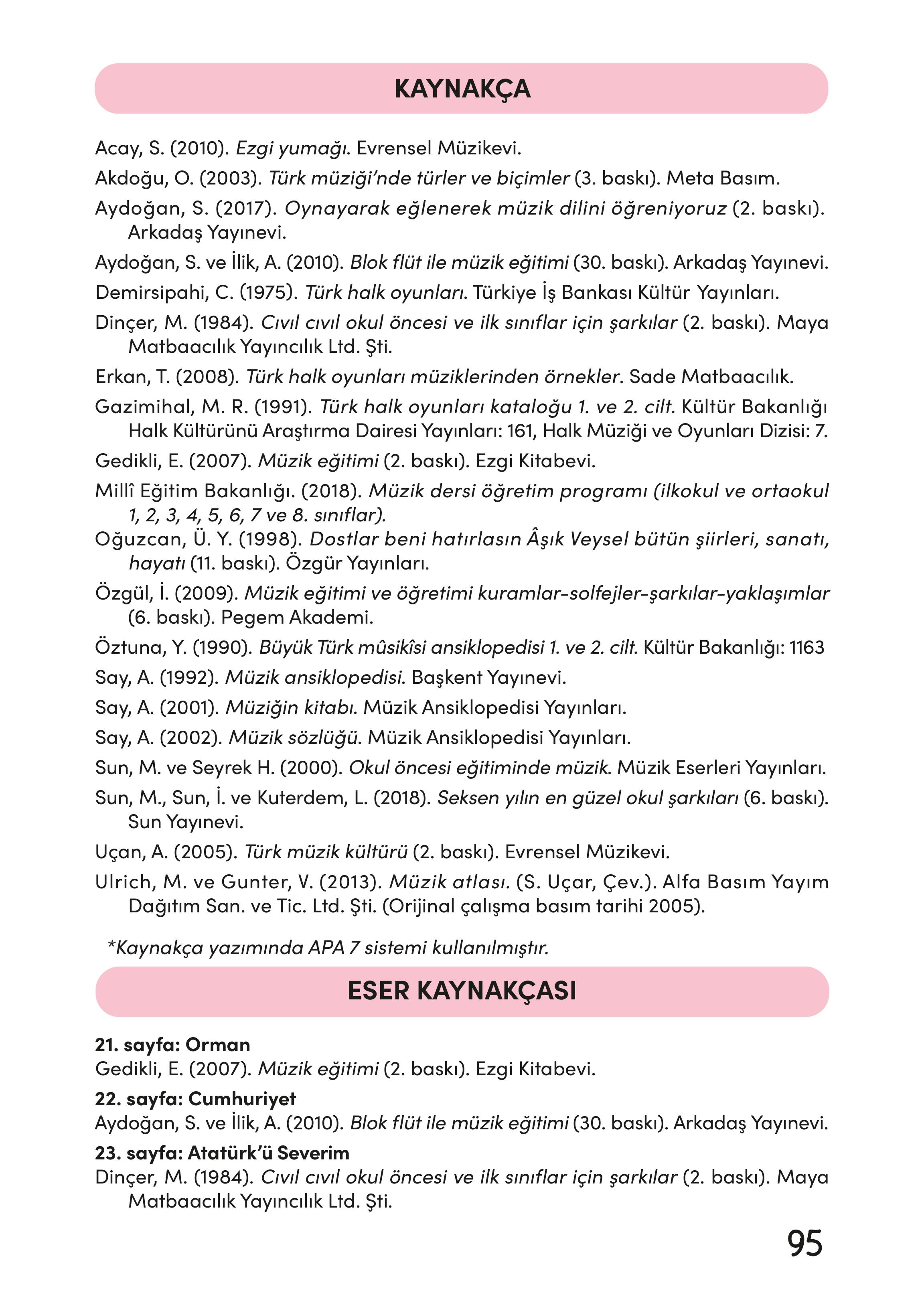 3. Sınıf Meb Yayınları Müzik Ders Kitabı Sayfa 96 Cevapları